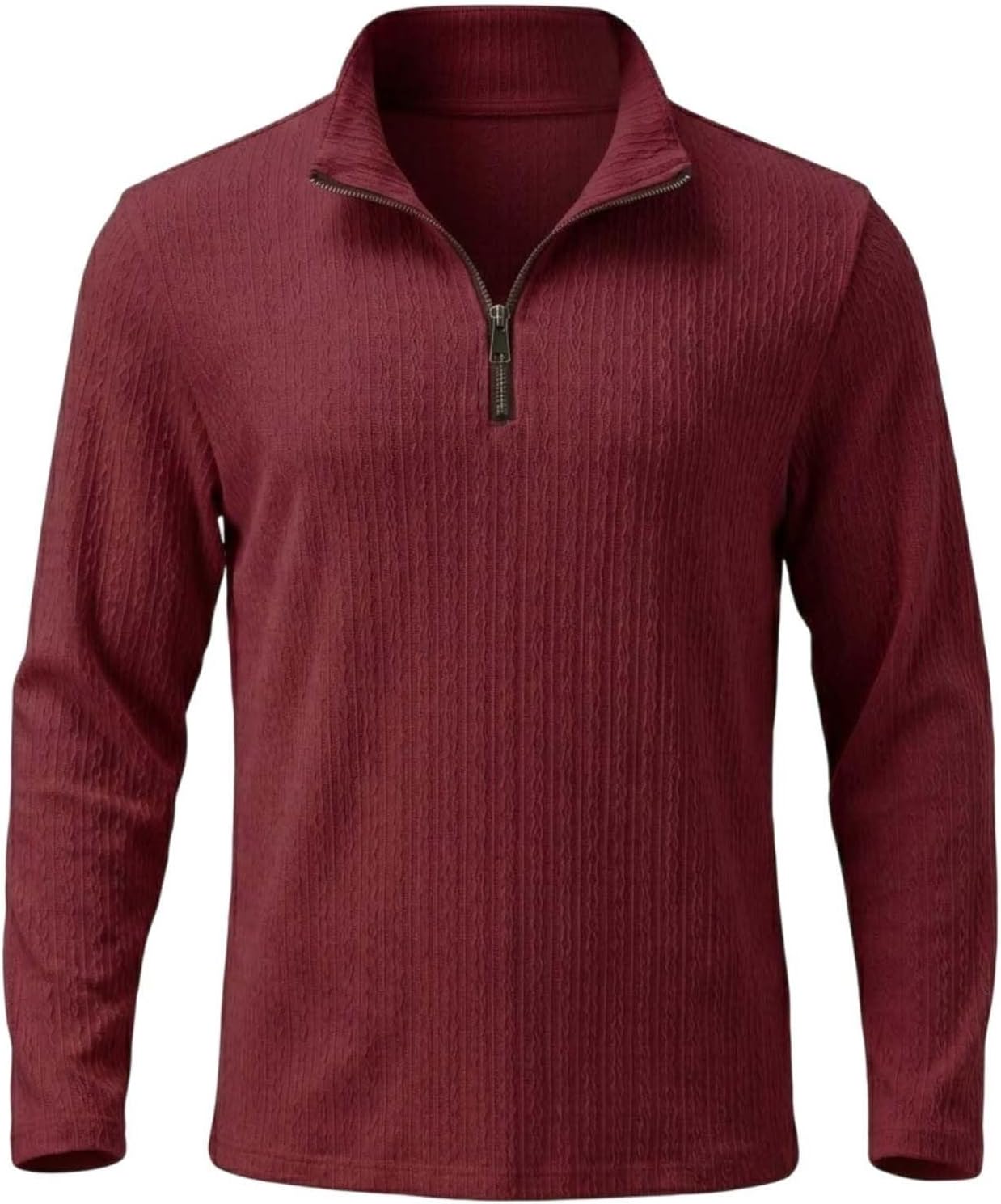 Men's Quarter Zip Sweater Top Pullover Long Sleeve Shirts