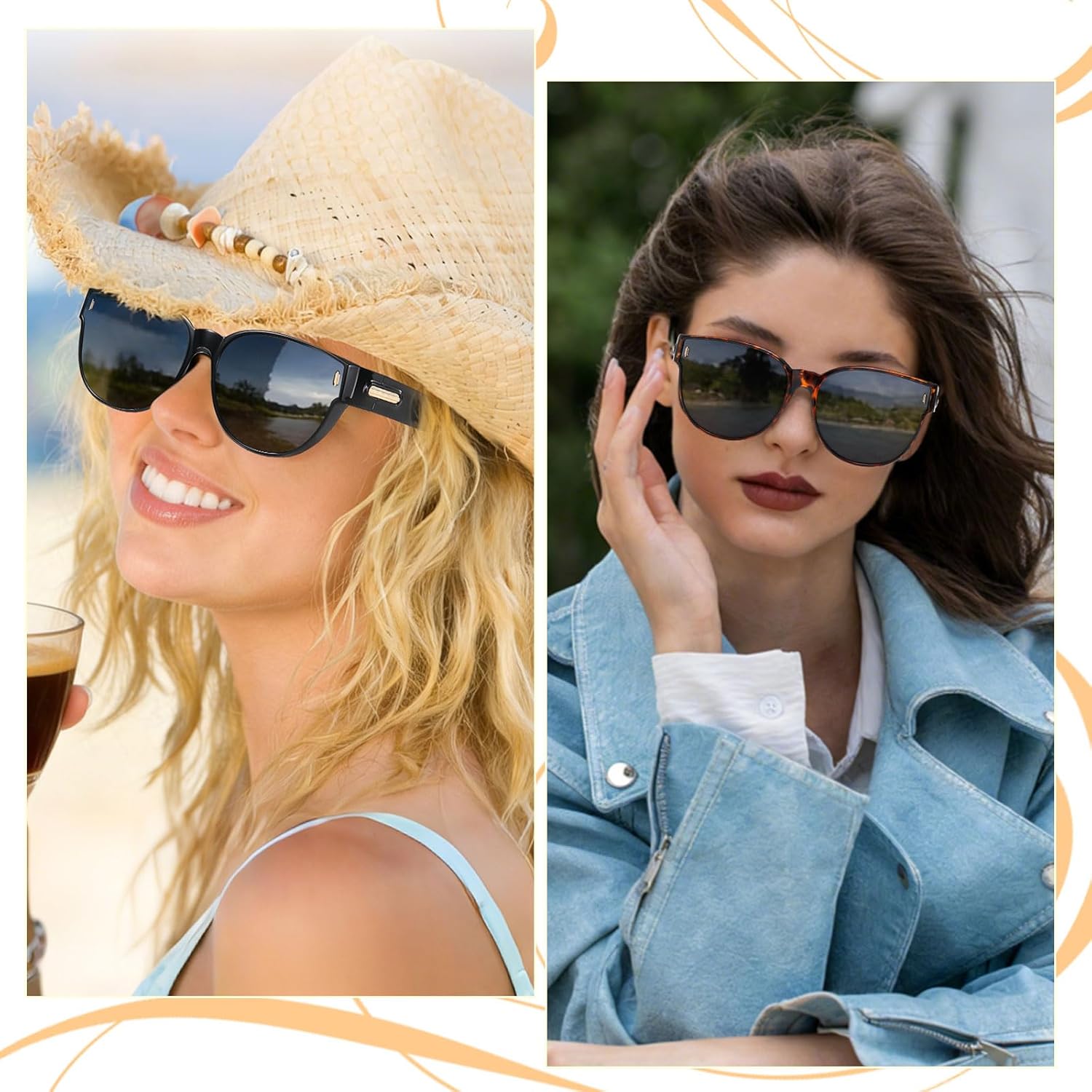 HAOLOTA Fit Over Glasses Sunglasses for Women, Large Polarized Driving Sunglasses Trendy Cat Eye UV400 Protection - Image 3