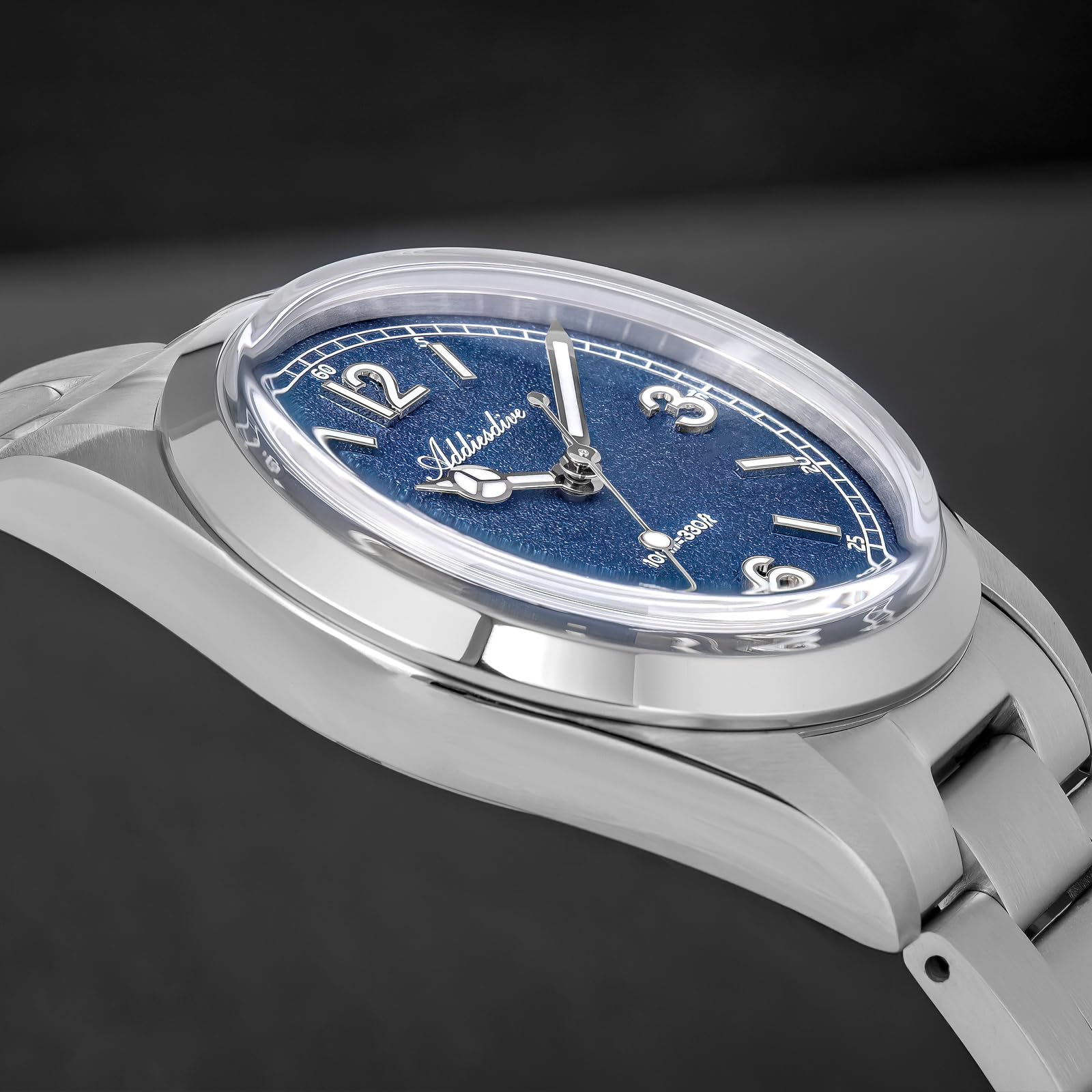 ADDIESDIVE Orologio da polso da uomo, 36 mm, al quarzo, con vetro a bolle luminoso fino a 100 m, impermeabile, minimalista, unisex