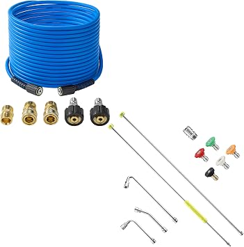 FIXFANS Pressure Washer Hose 1/4" X 50 FT, Pressure Washer Extension Wand 120