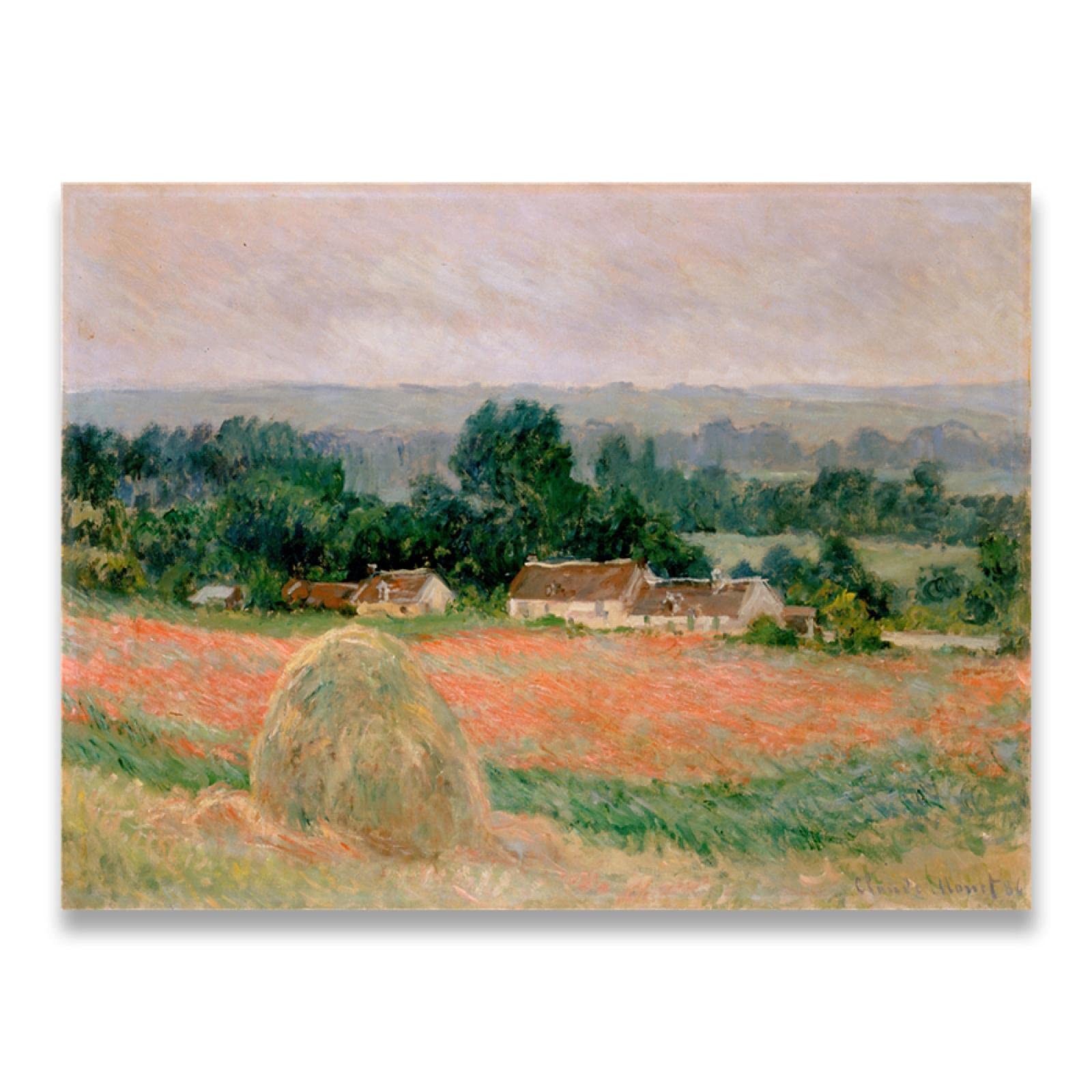 Tongda Decor Claude Monet Álamos Campos Paisaje Impresionista Lienzo Pintura Carteles Arte mural Imagen para la decoración de la sala de estar Enmarcado 60x80cmx4pcs Marco interno