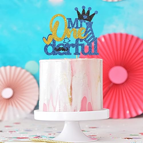 Miniatura 6 de MonMon & Craft Mr Onederful - Decoración para tartas de revelación de género, baby shower, baby shower, decoración de fiesta de cumpleaños de un año