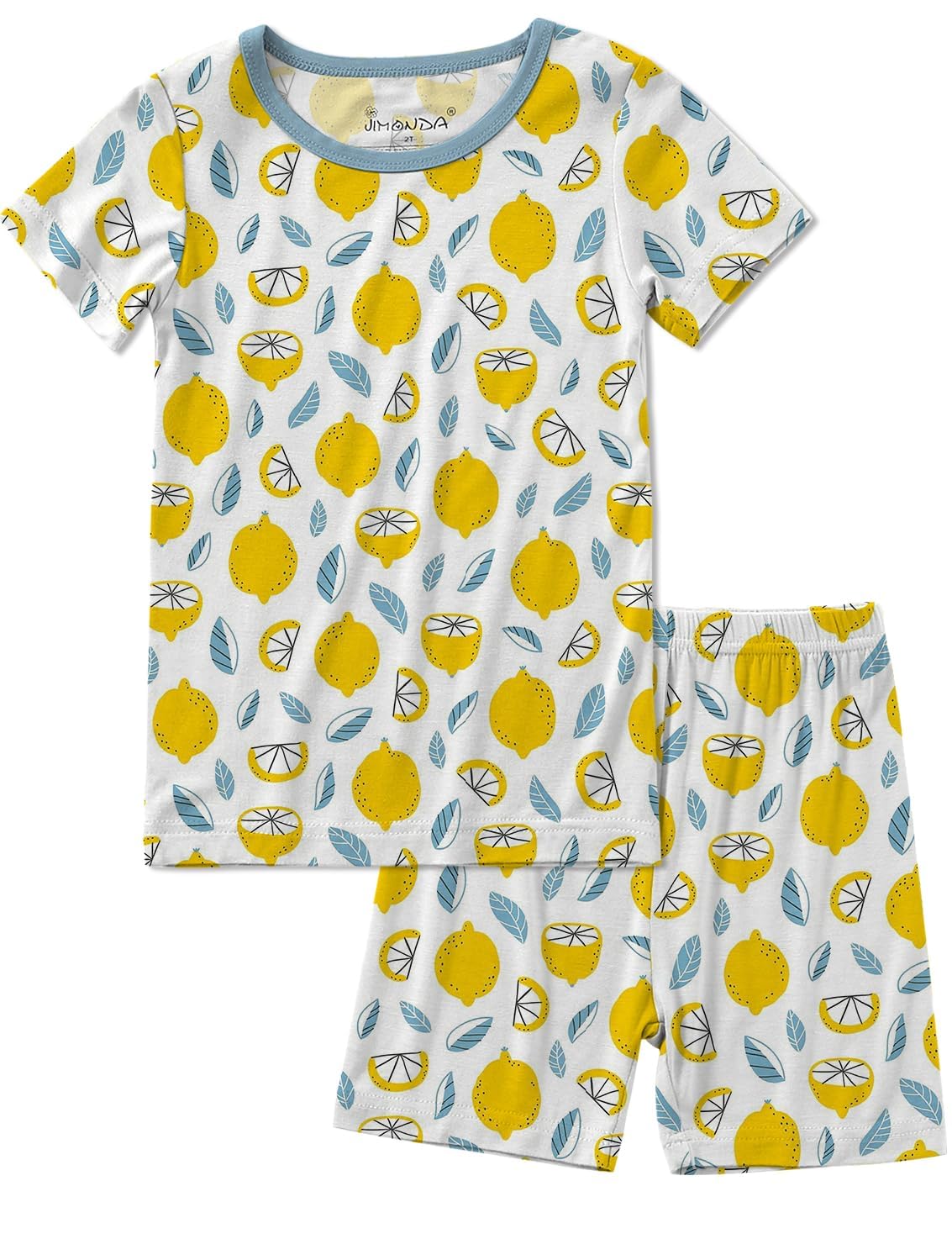 Jimonda Schlafanzug Jungen Kurz Zweiteilig Pyjama Set | Schlafanzüge für Kinder,T-Shirts und Schlafshorts,Allover-Print,Kurzarm,Hausanzug,Weich,Bequem,Elastisch,Nachtwäsche