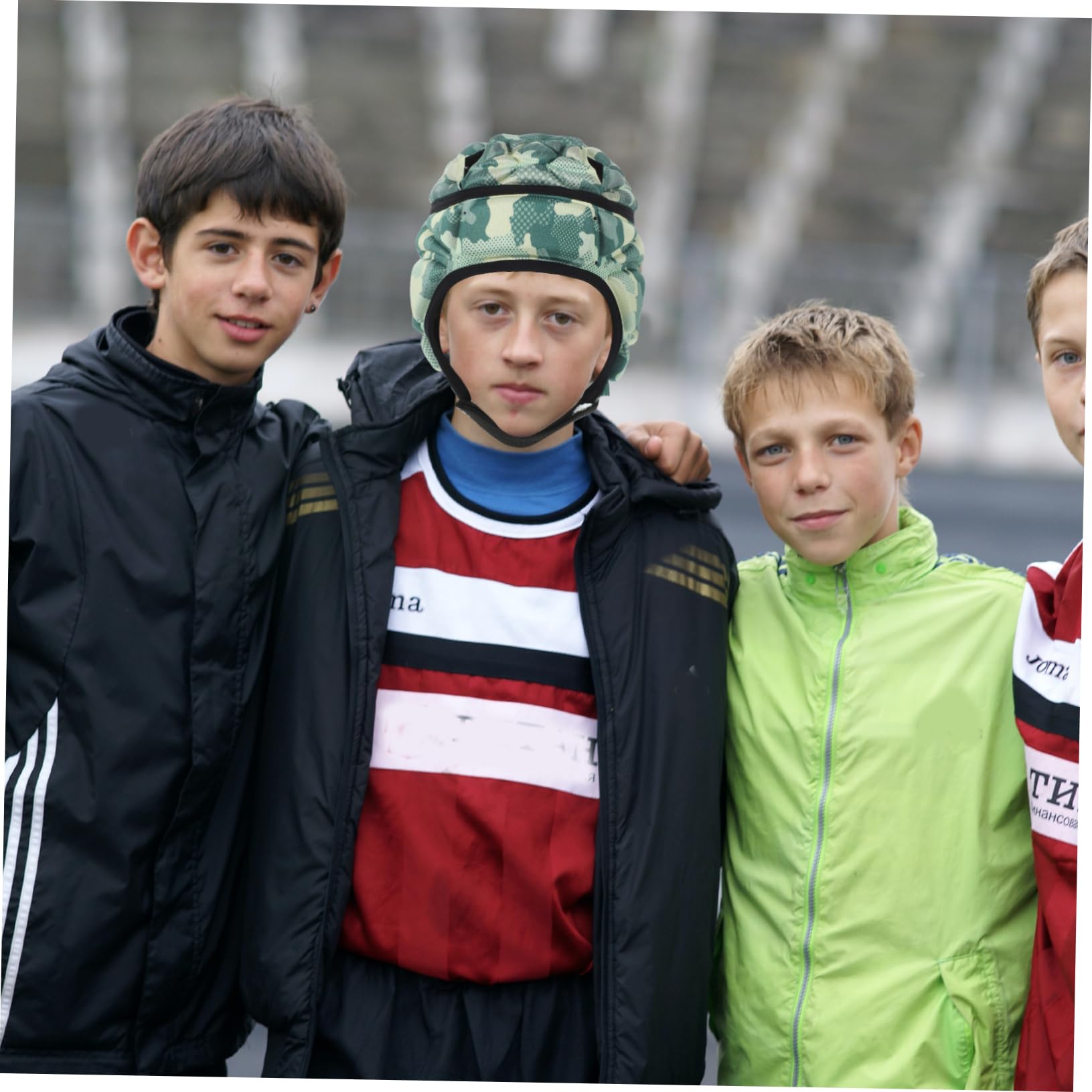 GALPADA cappello ragazzo caschi protettivi copricapo sportivo adulto comodo guardia hat rugby Camuffare berretto di mischia casco da portiere copricapo per il calcio spugna