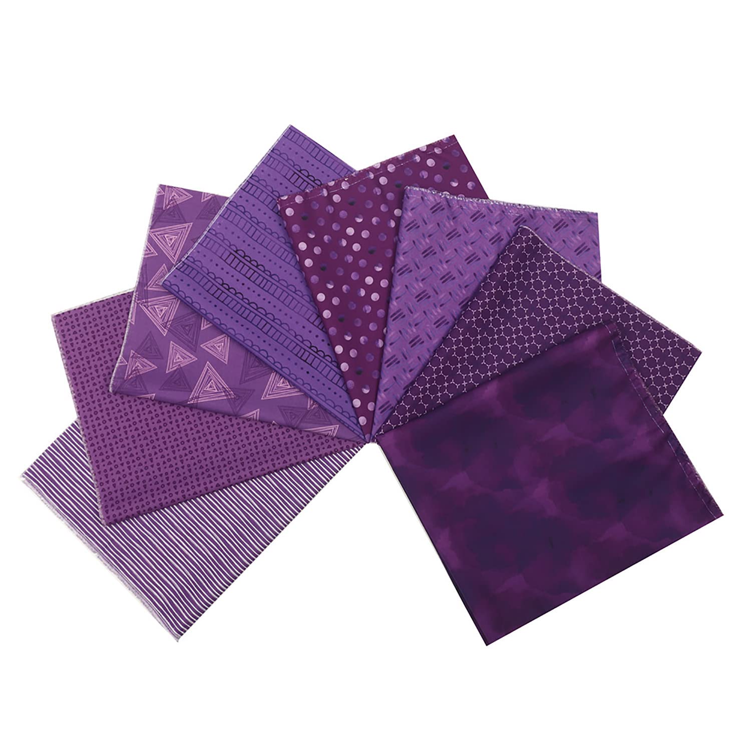 Chuanshui 8 PCS 21.6 x 18.5 inches (55 x 47 cm) 100% Cotton Craft Fabric Bundle for Patchwork 8 Different Pattern Pre-Cut Quilting Fabric Fat Quarter Square for DIY Craft Sewing (Geometry Pattern)