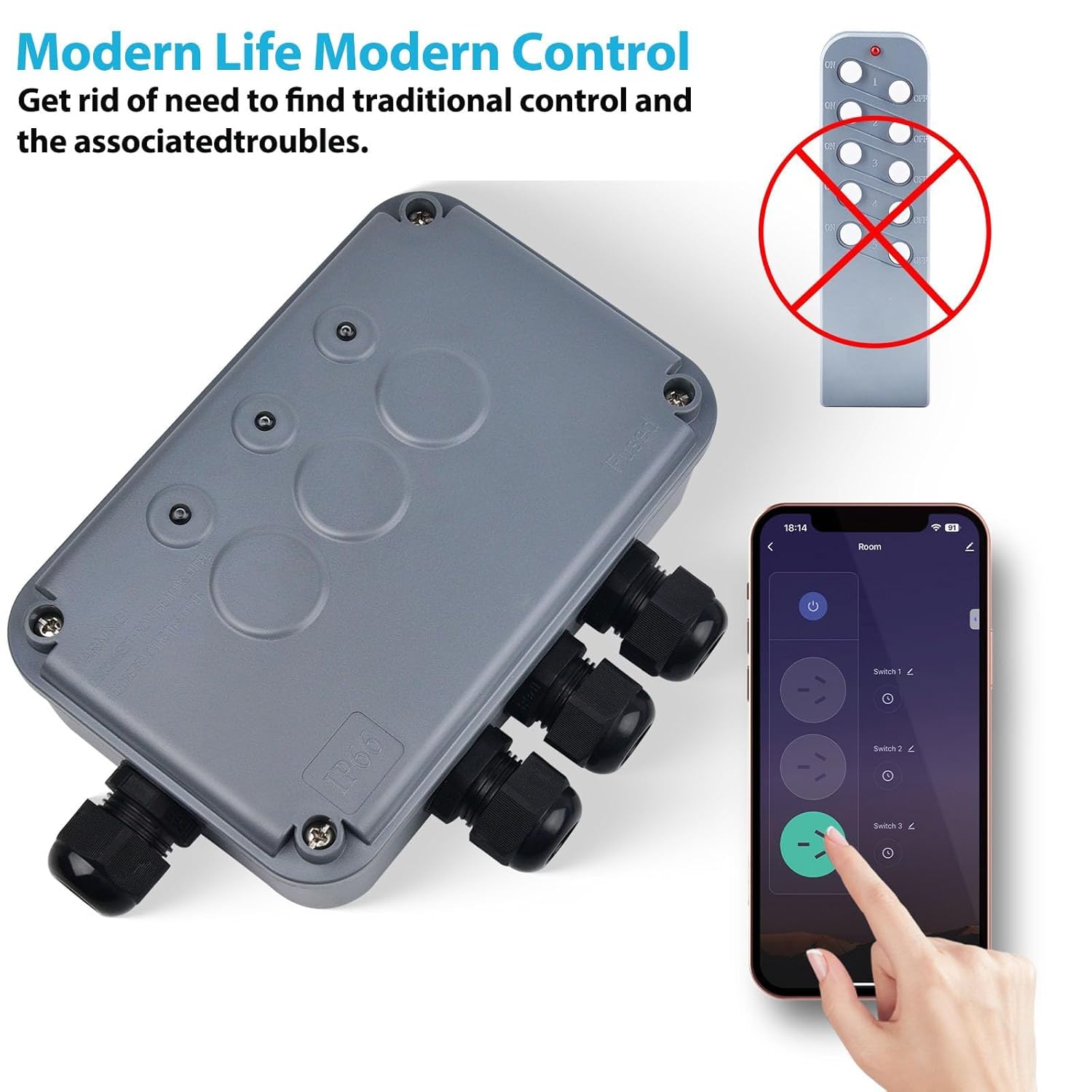 NineLeaf 3 Gang Outdoor Smart Switch Box