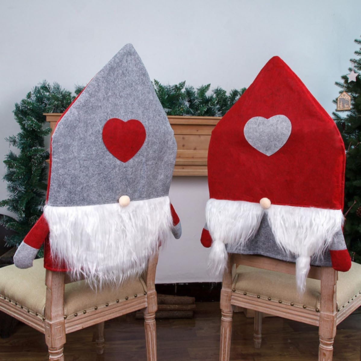 2pcs Xmas Decorative Chair Cover Ornament for Dining Chairs, Nordic
