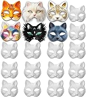 Vista 10 de 14 PCS DIY White Masks Paper Half Face Masquerade Masks Craft Mardi Gras Mask Paintable Blank Halloween Party Mask