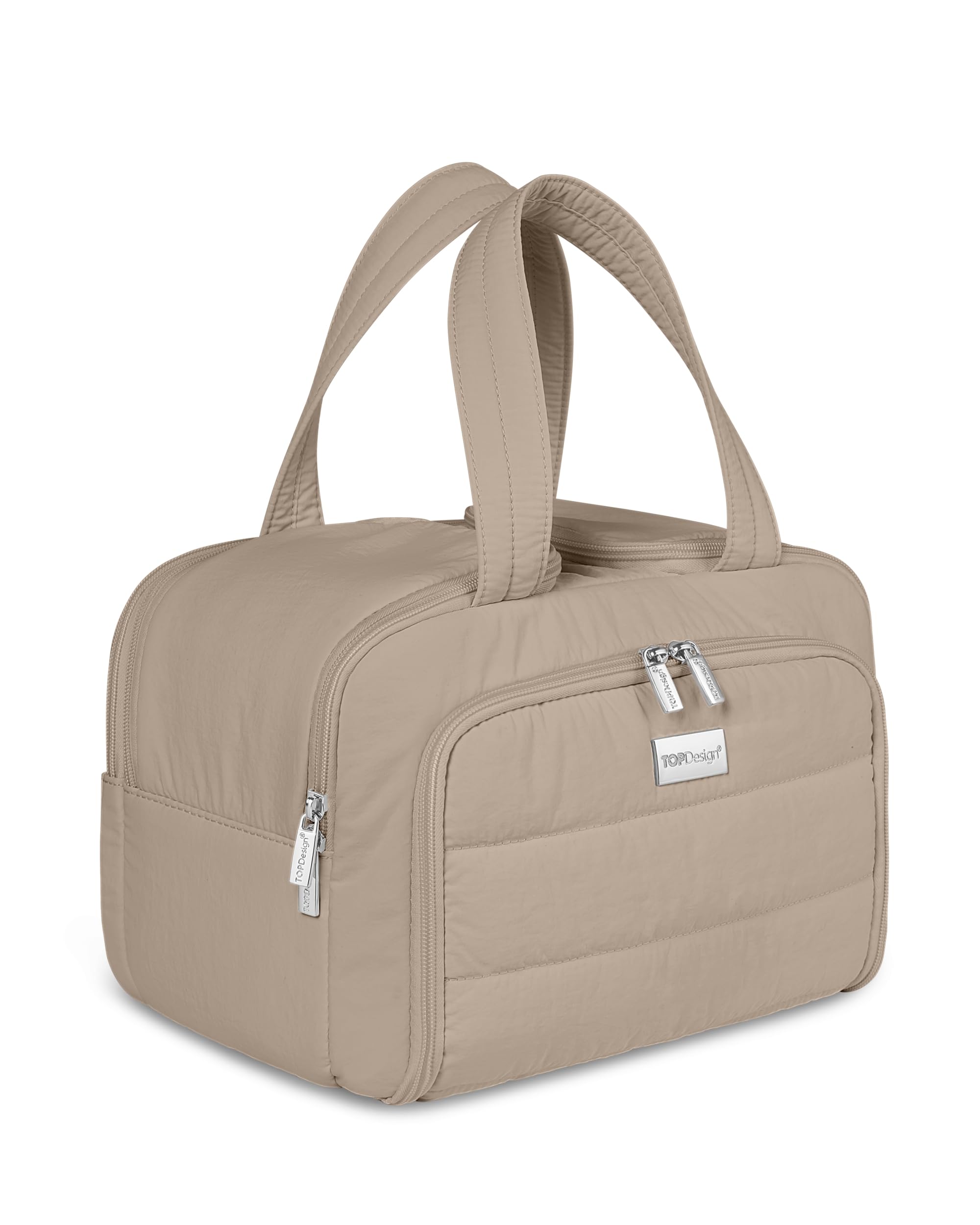 TOPDesign Travel Toiletry Bag for Women Puffer Large Toiletry Bag Lightweight Cosmetic Makeup Organizer with Handle for Traveling