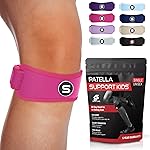 Sleeve Stars Swedish Brand Patellar Tendon Support Strap for Women & Men Effective Osgood Schlatter Knee Brace Youth & Kids Knee Brace with 3 Adjustable Length fits 7-15 (Single/Hot Pink/Kids)