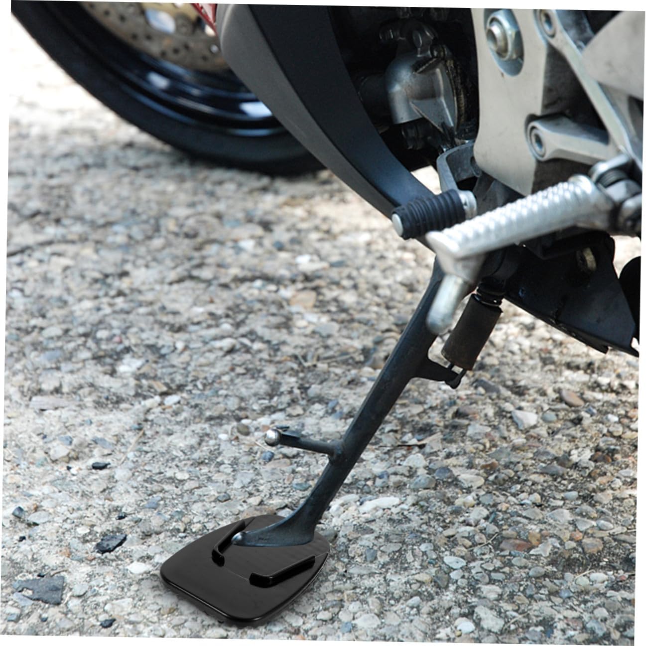 5pcs Motorcycle Kickstand Pads Black Anti-skid Foot Support Cushions for Motorbikes Off-road Vehicles Parking Grass Gravel Safe Parking Side Stand Protection