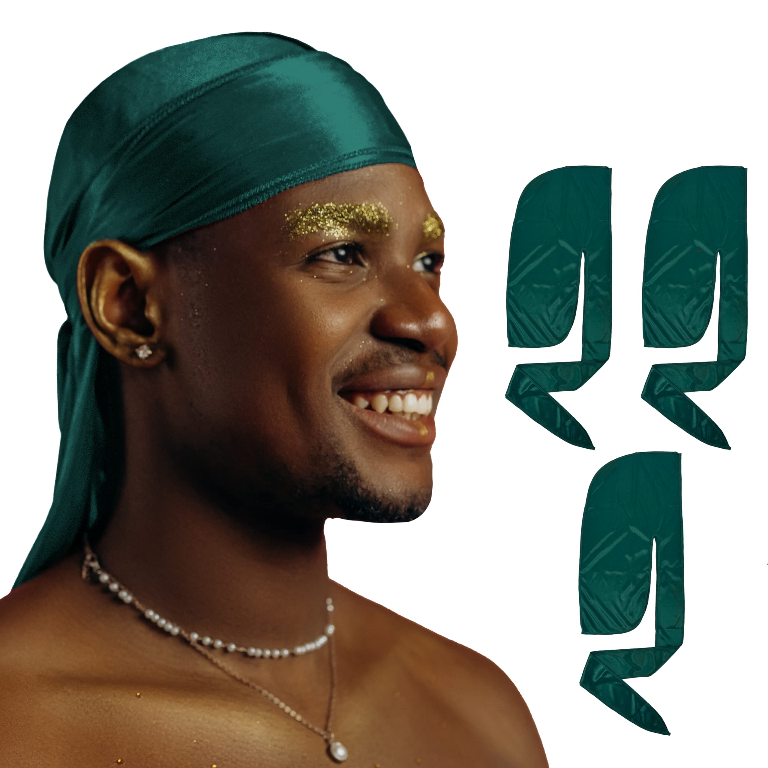 DuragPro 4 Pack Silk Durag for Men Enhanced Durability and Compression Silky Satin Do Rag