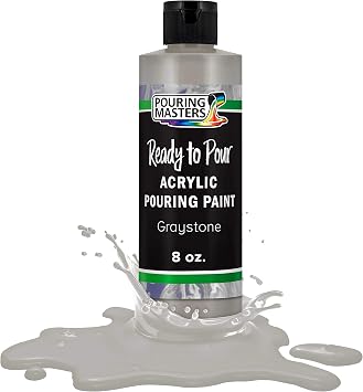 Pouring Masters Graystone Ready to Pour Acrylic Pouring Paint - Premium 8-Ounce Pre-Mixed Fluid Acrylic Paint - Fluid Art Supplies for Canvas, Wood, Paper, Tile & Rocks
