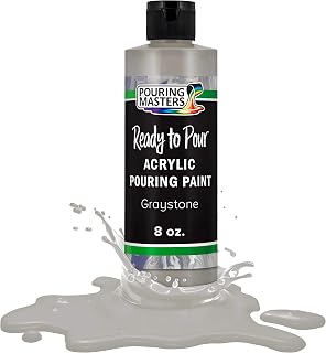 Pouring Masters Graystone Ready to Pour Acrylic Pouring Paint - Premium 8-Ounce Pre-Mixed Fluid Acrylic Paint - Fluid Art Supplies for Canvas, Wood, Paper, Tile & Rocks