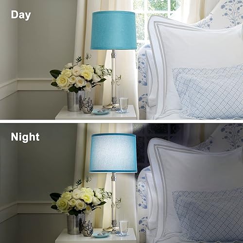Miniatura 5 de Juego de 2 pantallas de lámpara azules para lámparas de mesa, lámparas de pie, 11.6 pulgadas superior x 12.6 pulgadas inferior x 9.8 pulgadas de