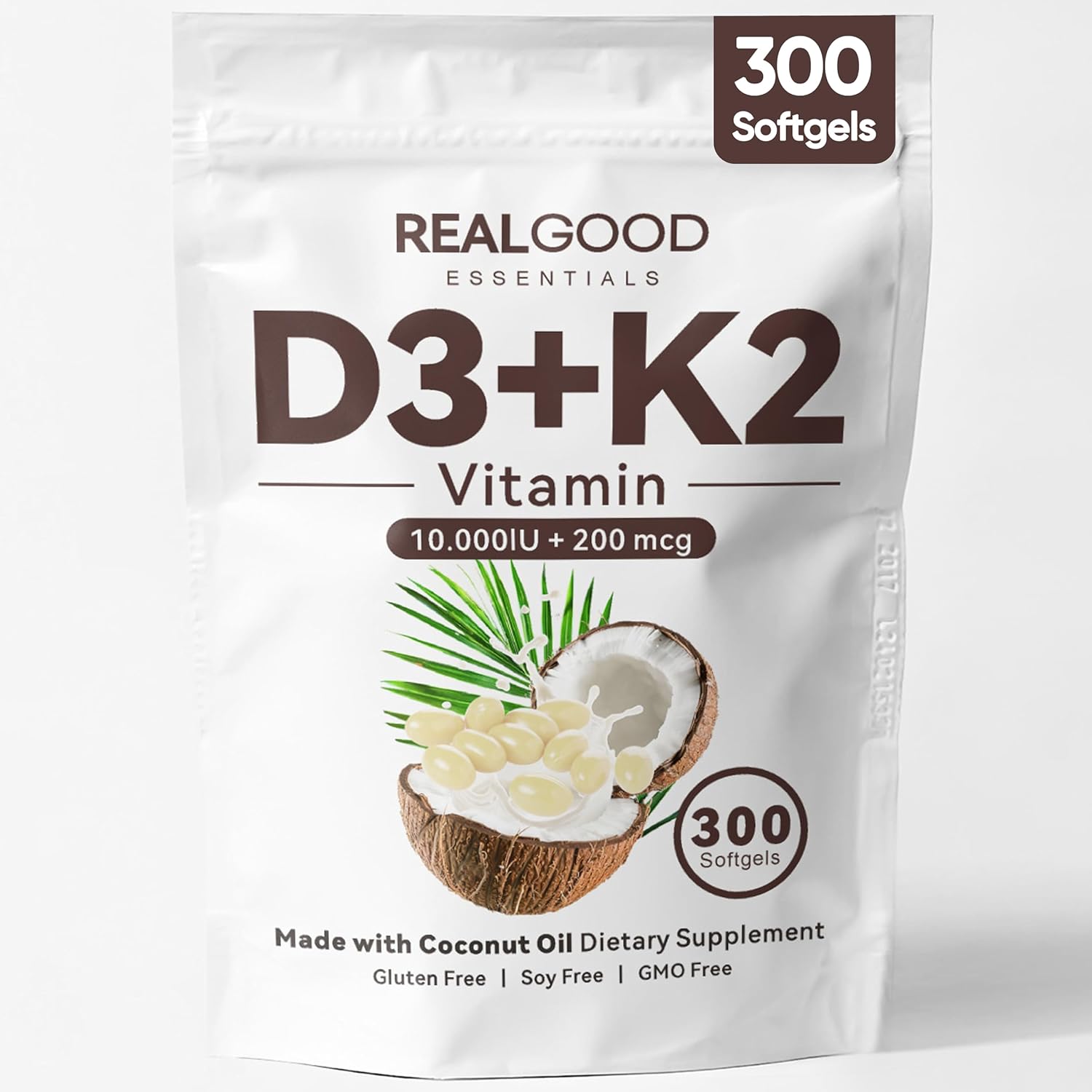 Real Good Essentials Vitamin D3 K2, Real...