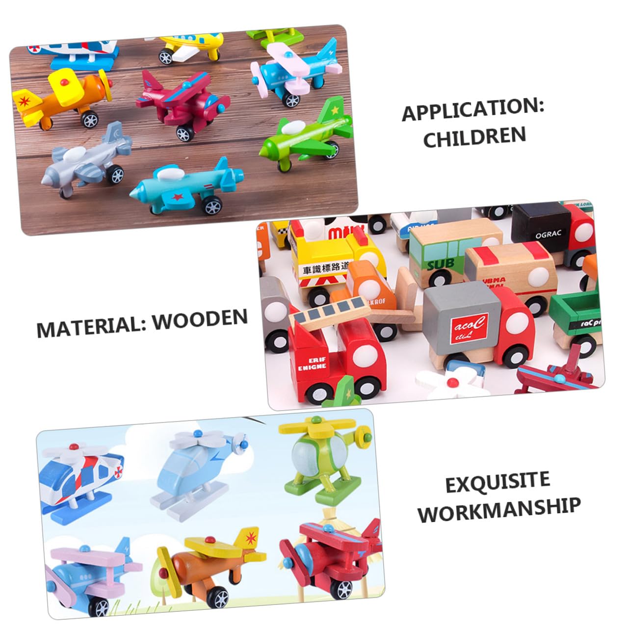 12 Pezzi Mini Aereo Giocattolo in Legno, Educativo Colorato Resistente Agli Urti, Set Didattico per Prima Infanzia e Regalo di Compleanno