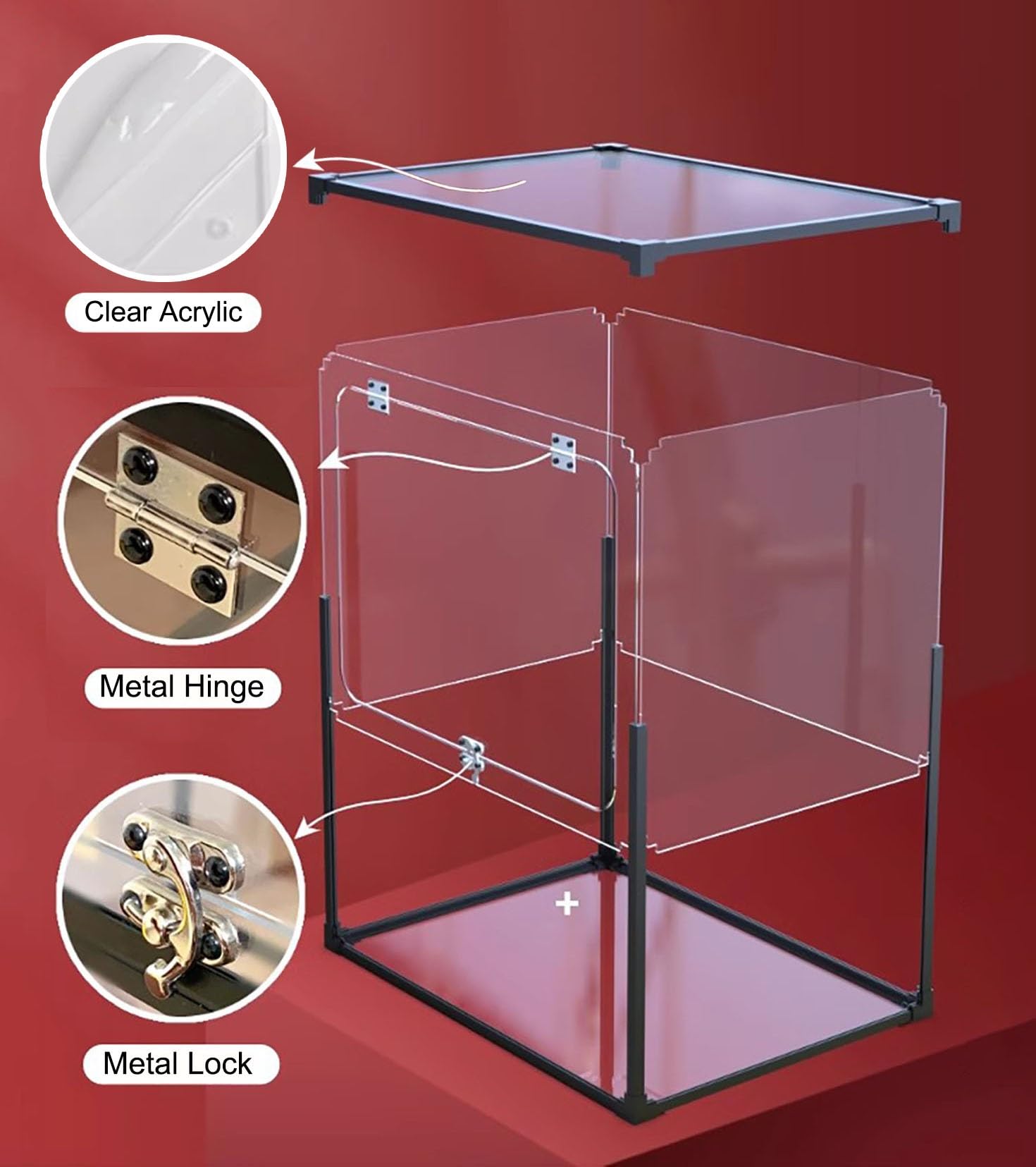 未使用アクリルケース キューブBOX ディスプレイボックス ショーケース 透明紫 Amazon | uxcell 陳列ケースボックス 防塵 保護 ショーケースキューブ