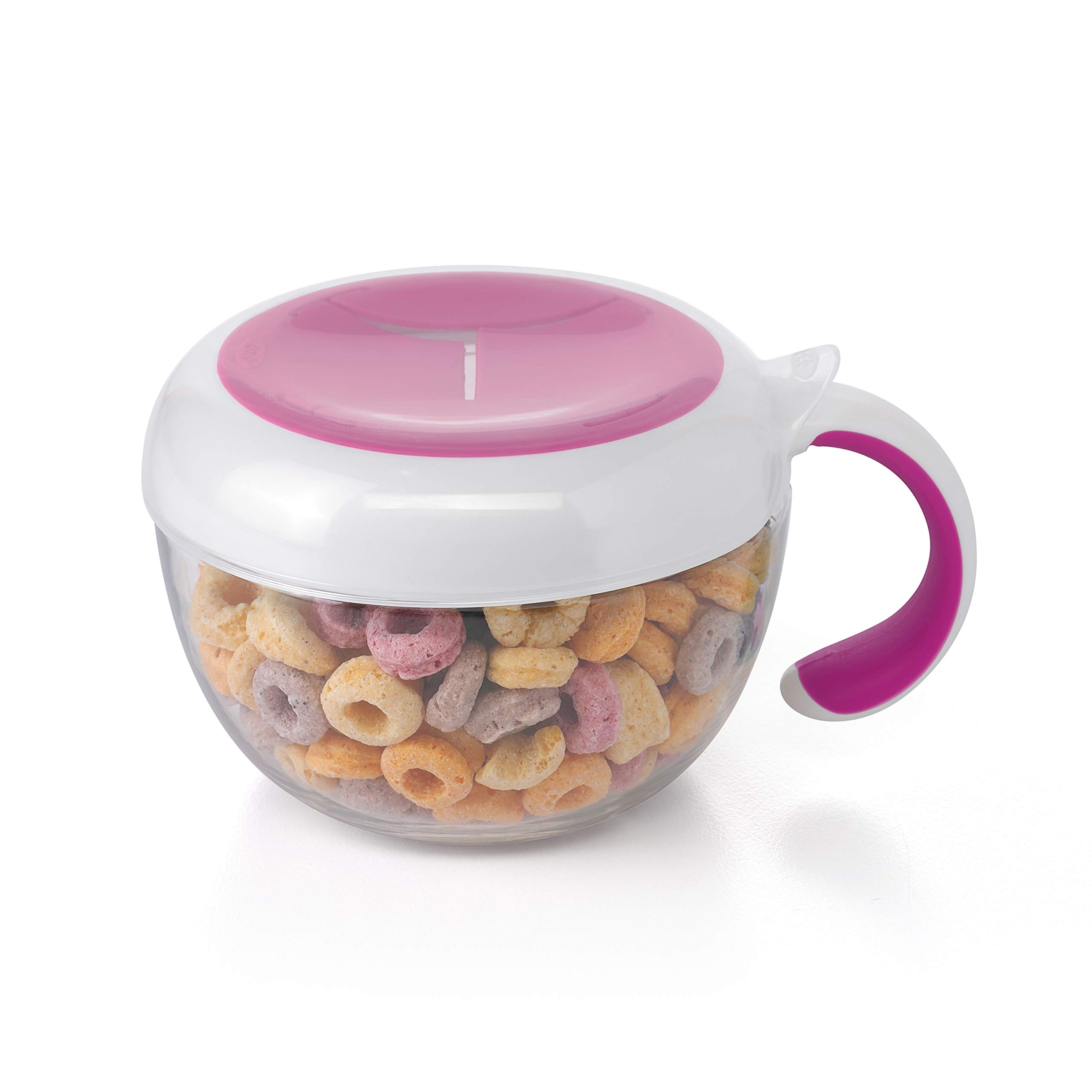 Oxo Tot Flippy Snackschale – Mit Deckel, Rutschfestem Griff, Für Kinder, In Himbeerrosa