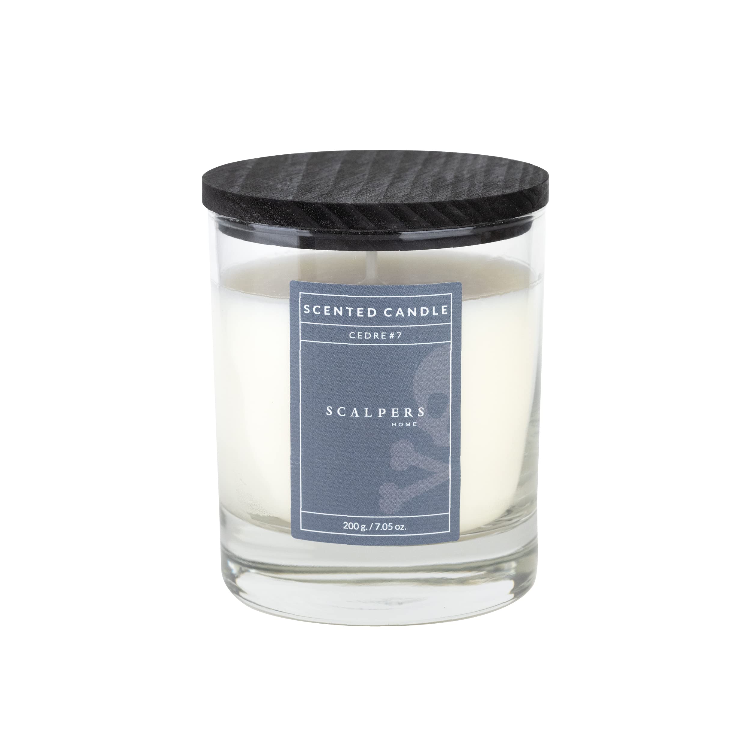 SCALPERS HOME | Vela aromática de Cedro | Vela de 200 g en Vaso de Cristal con Tapa de Madera | Elaboradas con Cera 100% Vegetal | Decoración Hogar | Notas Exóticas de Madera