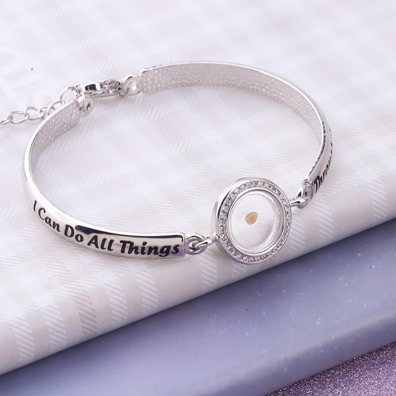 FEELMEM Mustard Seed Bracelet I Can Do All Things Through Christ Who Strengthens Me Bible Verse Bracelet Christian Faith Gift - Image 2