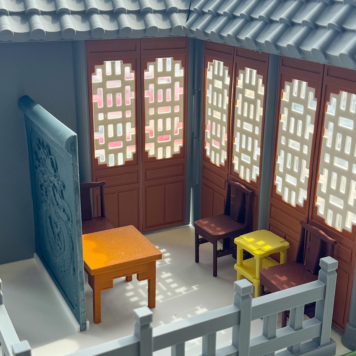 MRY-SFW RHF121005 1/12 3D Printed Miniature Classical Architecture Garden