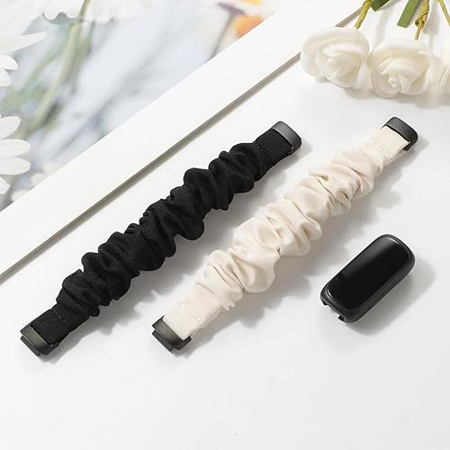 Miniatura 2 de Paquete de 2 correas compatibles con Fitbit Inspire 3 para mujeres, hombres y niños, correa elástica elástica de tela de repuesto para Fitbit