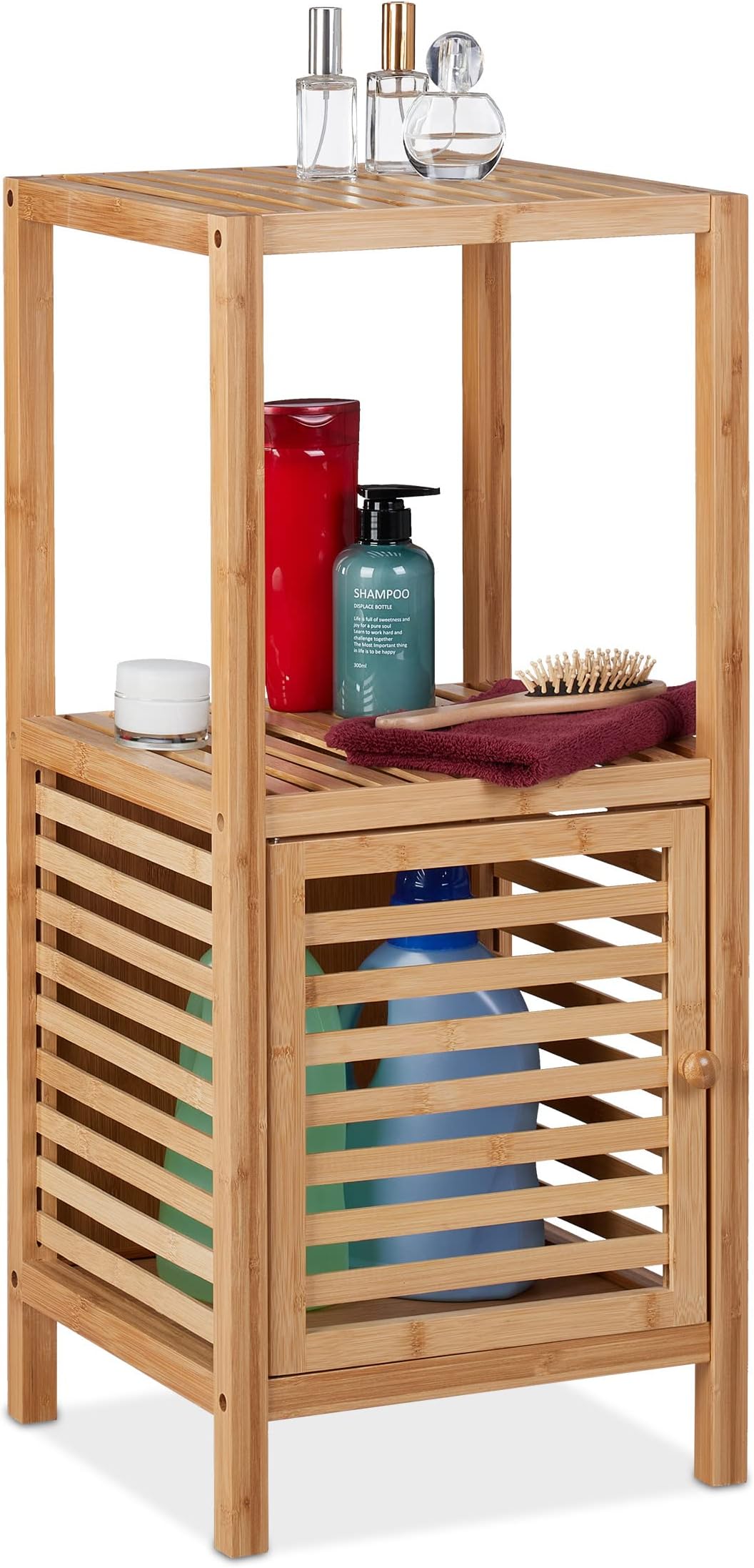 Relaxdays 2 Scaffali Da Bagno In Bambù, 4 Ripiani, Colore Bianco, 139,5x34,5x33 Cm, Mobile Salvaspazio