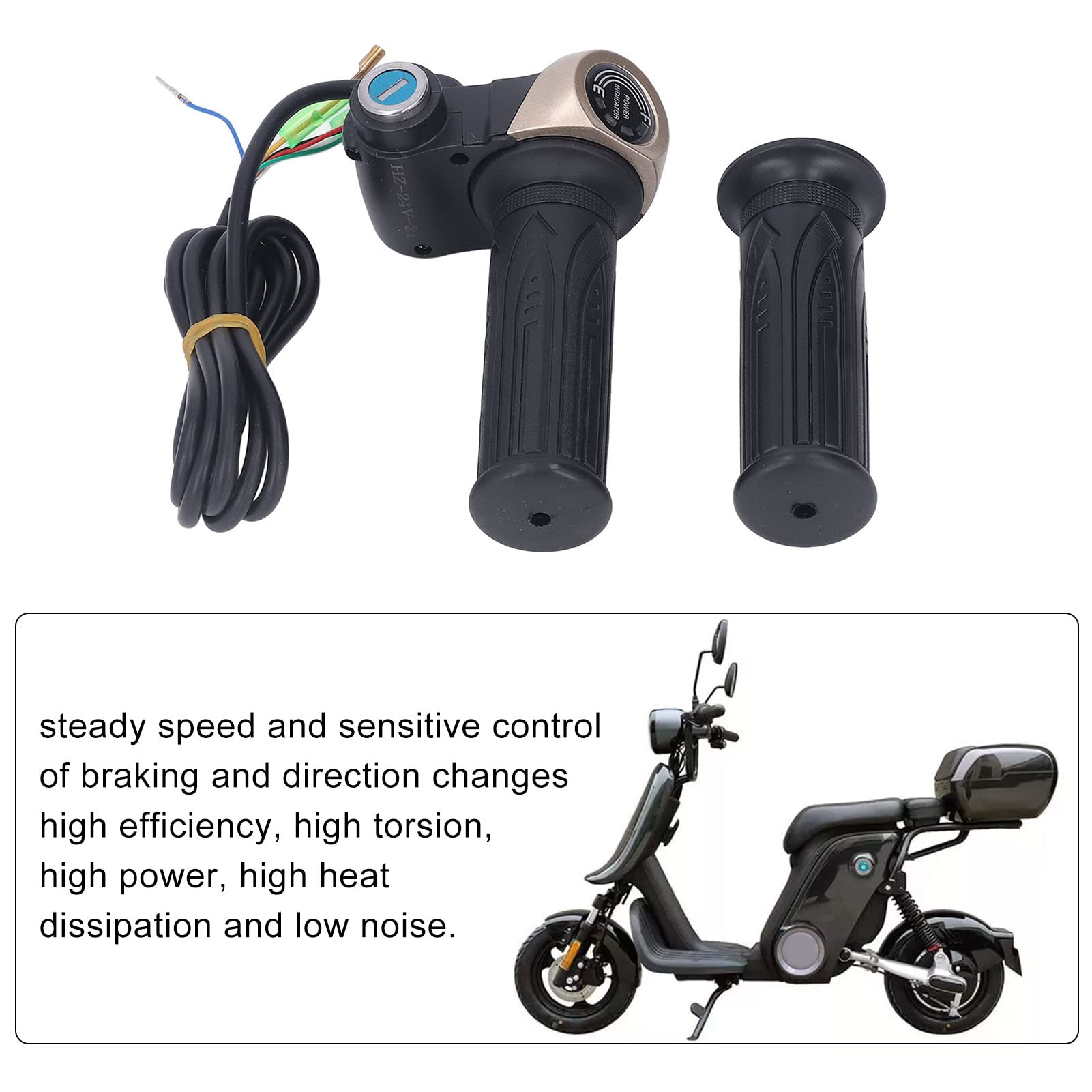Poignée D'accélérateur LCD avec Contrôle Haute sensibilité pour Scooter électrique, Vélo Tout-Terrain, VTT, Vélo motorisé, écran LCD pour la sécurité de Conduite, Matériau ABS