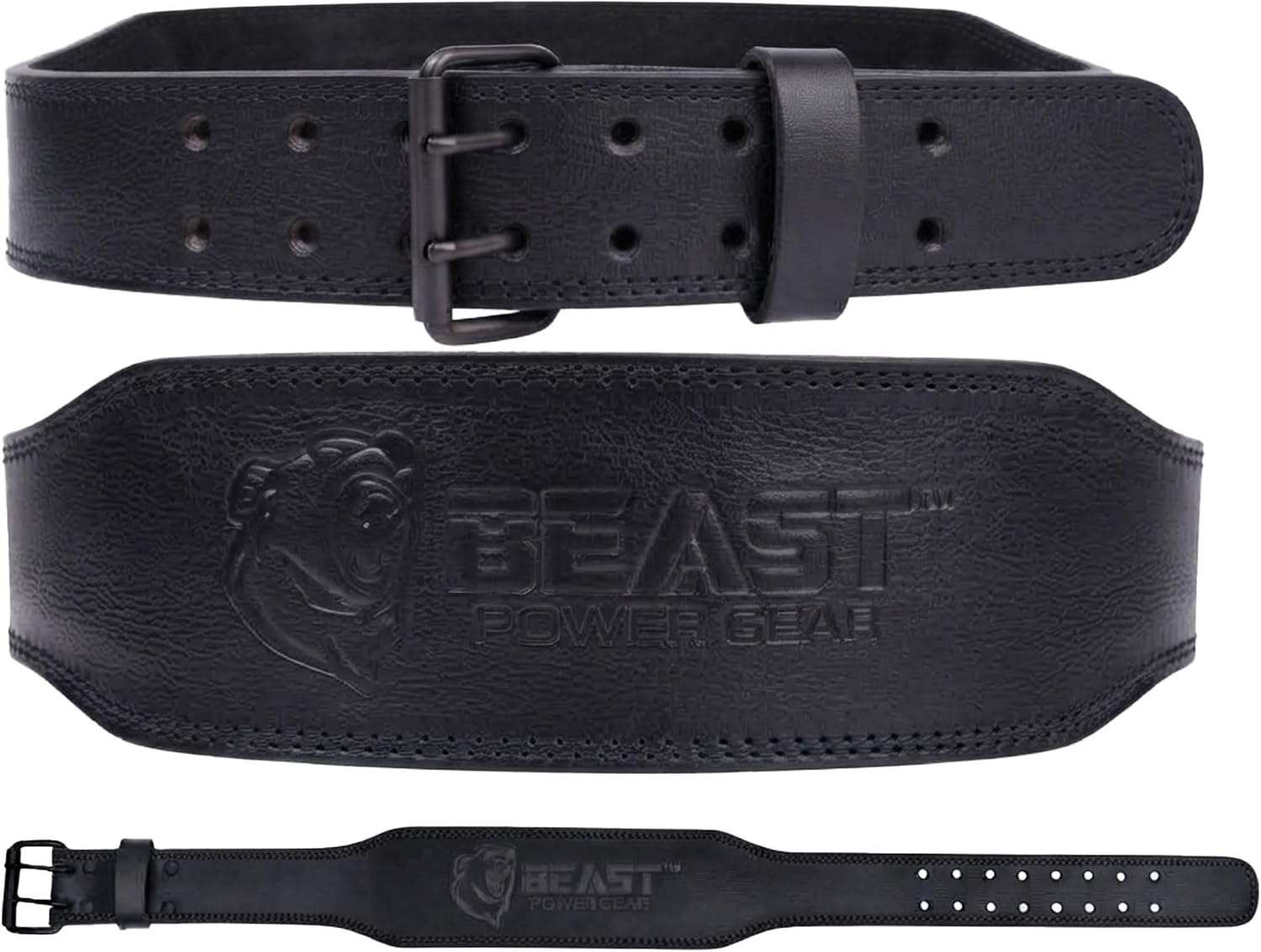 Weight Lifting Belt - 4” Genuine Leather Belts Padded Lower Back Support for Gym Bodybuilding Squat Deadlift Weightlifting Cross Strength Training Men Women Free Wrist Wrap