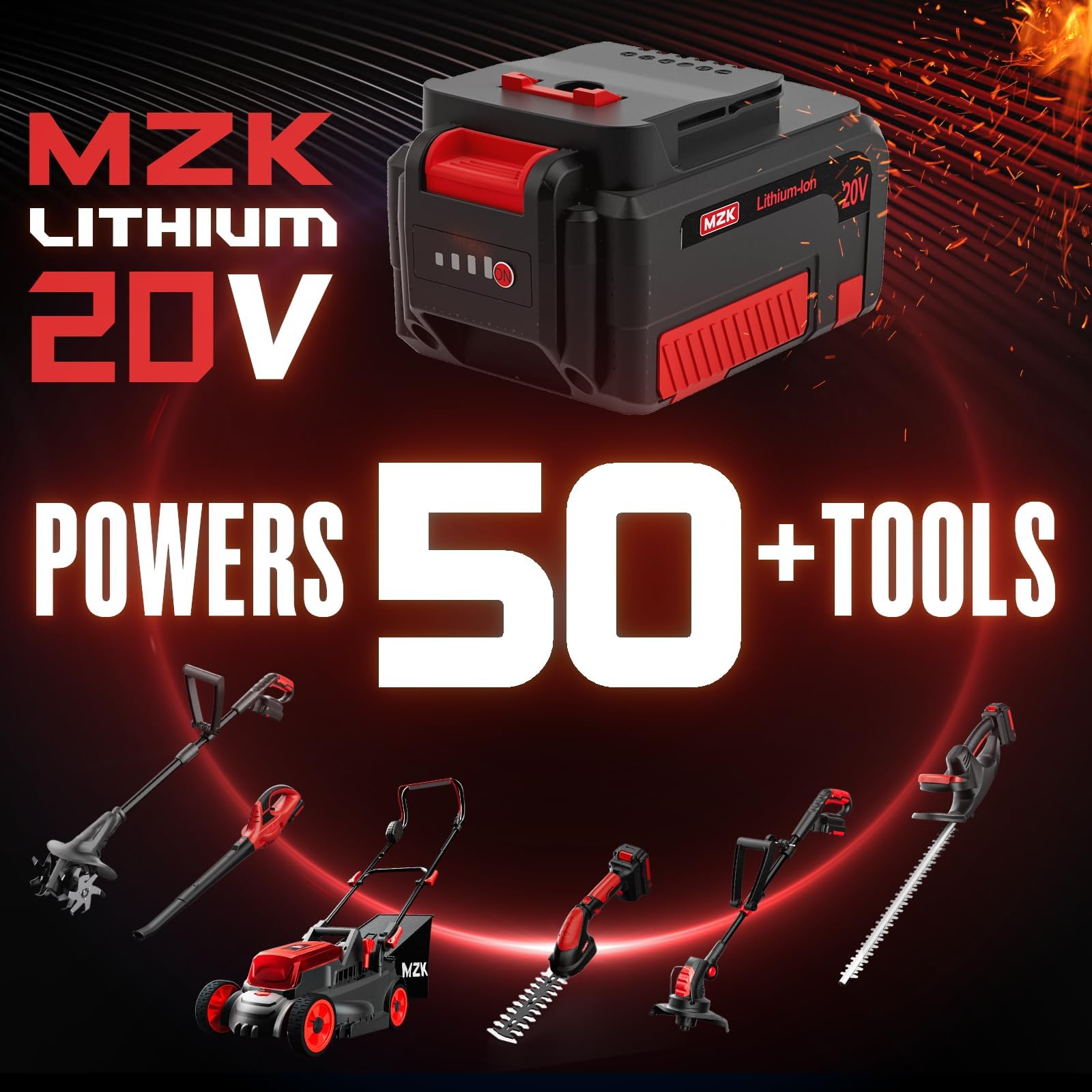 MZK Soplador de hojas inalámbrico de 20 V, soplador eléctrico ligero | Incluye 2 baterías de 4.0 Ah y cargador para hojas, limpieza de patio, polvo, cuidado del césped y trabajo en el patio.