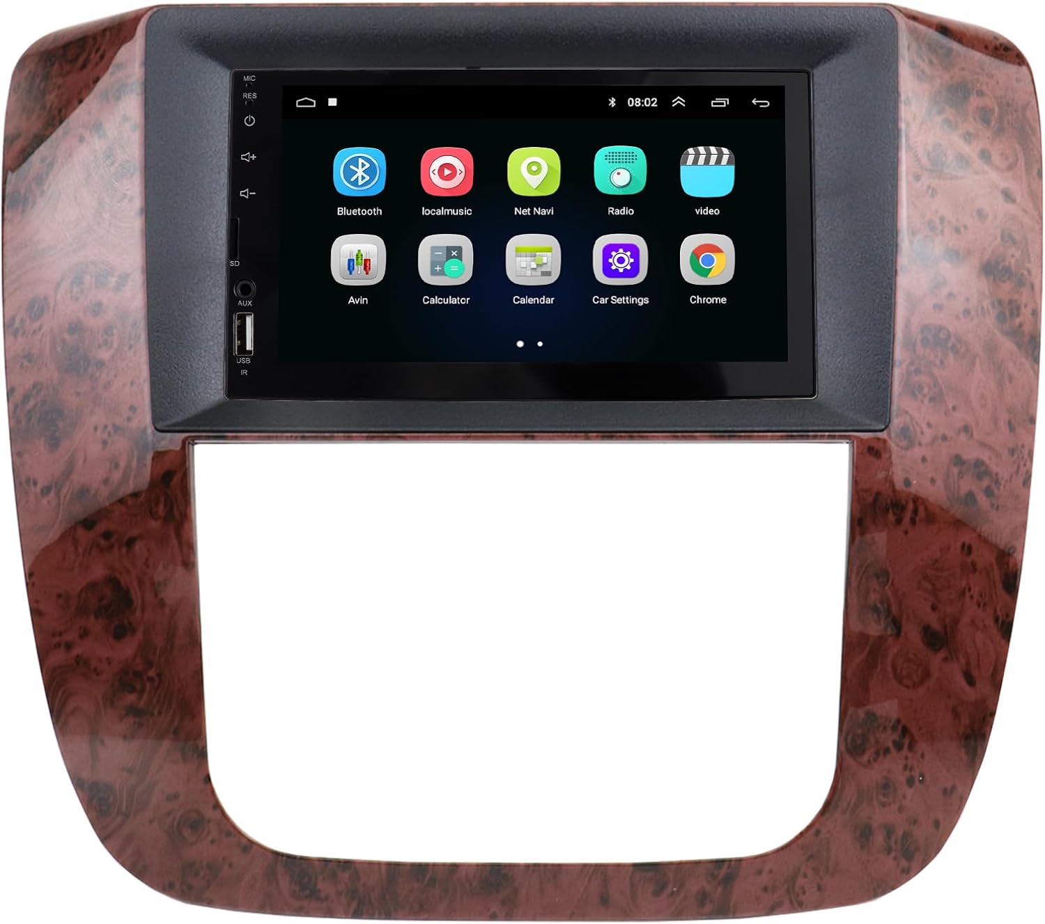 Radio Stereo Bezel for GMC Yukon 2007-2012 Dash Installation Mount Trim Kit Fits 9" and 2 Din (Wooden Color)