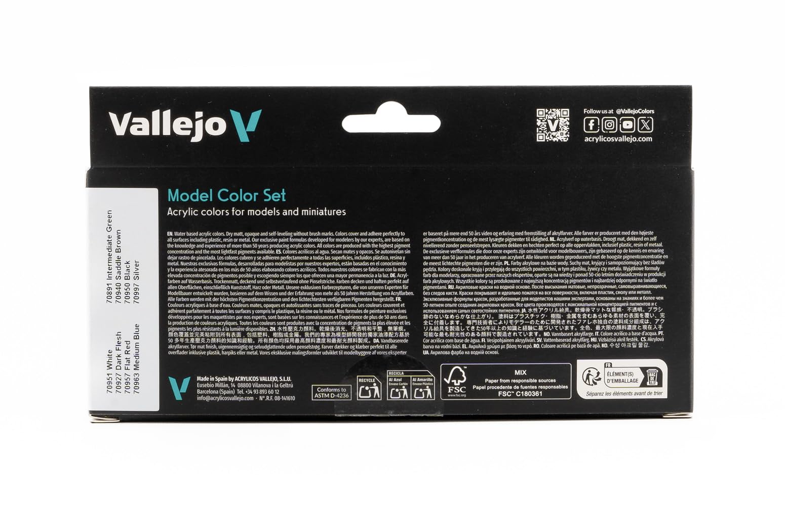 AV Vallejo Set di colori per modelli - Nozioni di base di Wargames (8)