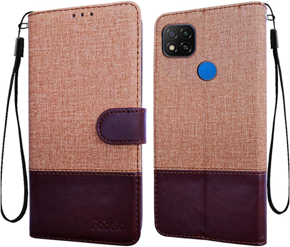Febelo Flip Cover (Wallet Case with Soft TPU Inside) for Mi Redmi 9 - Vintage Brown