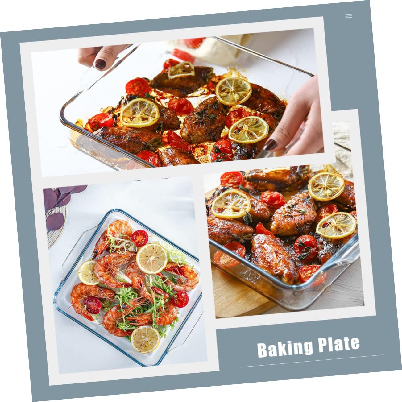 1pc Glass Baking Dish Pizza Tray Steak Baking Tray Pans Non Stick Scratch Resistant Dishwasher Safe