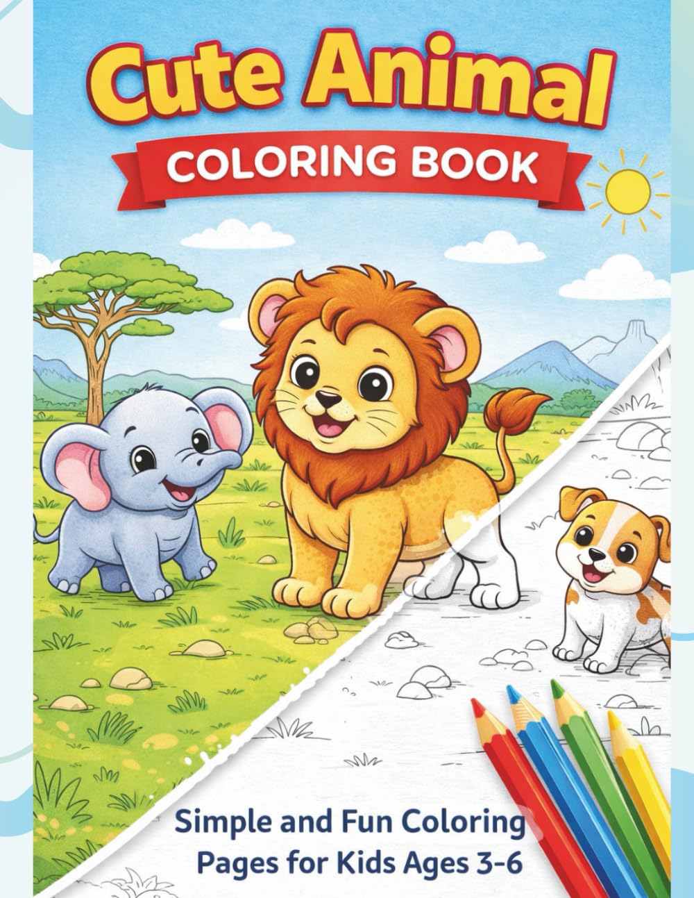 Cute Animal Coloring Book for Kids: Color the Animals and Learn Their Names