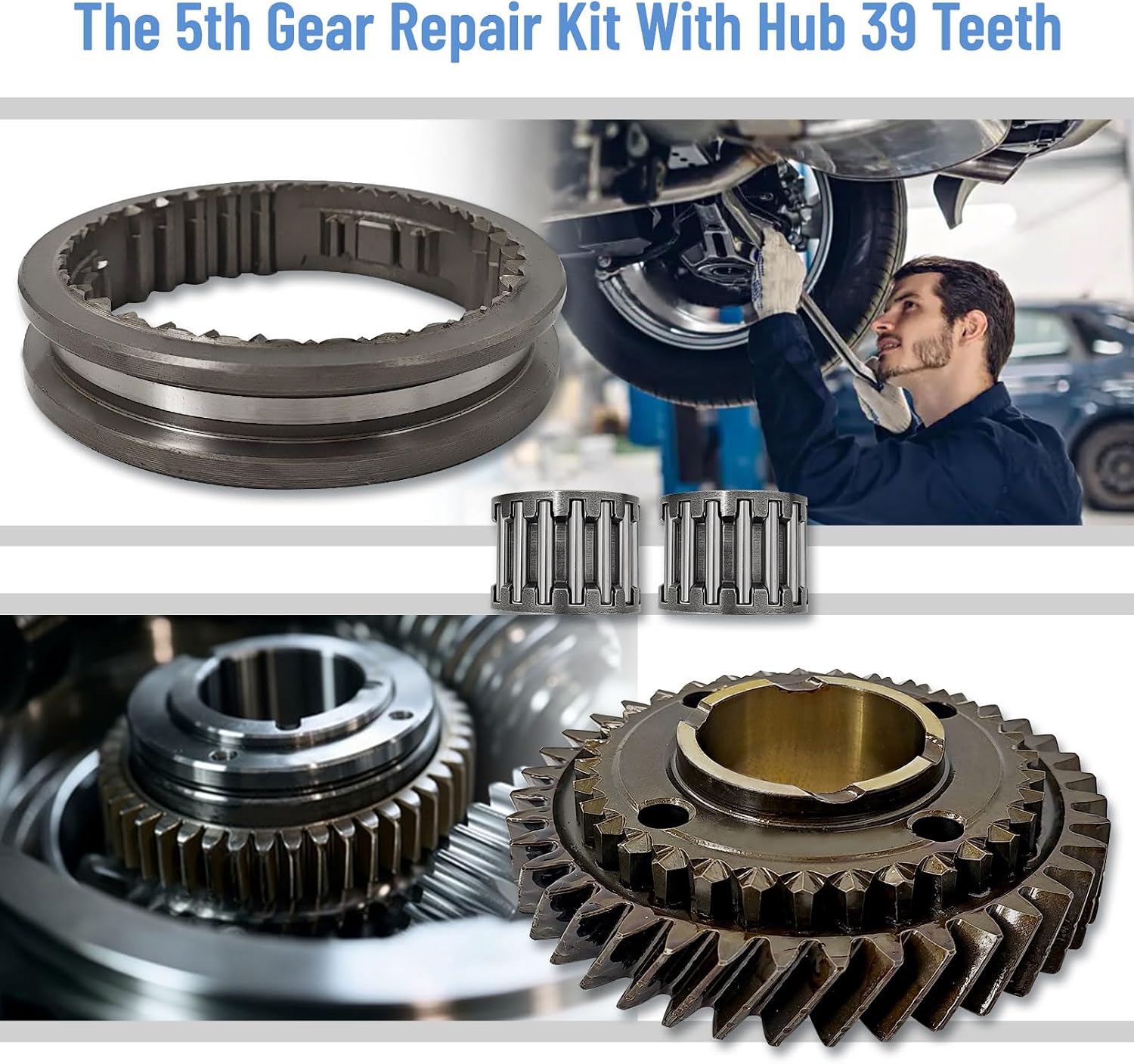 33336-42030 5th Gear Repair Kit With Hub 39 Teeth Manual Transmission Replacement for Toyota Ra-v4 2001-2005 90364-28023 3333642030