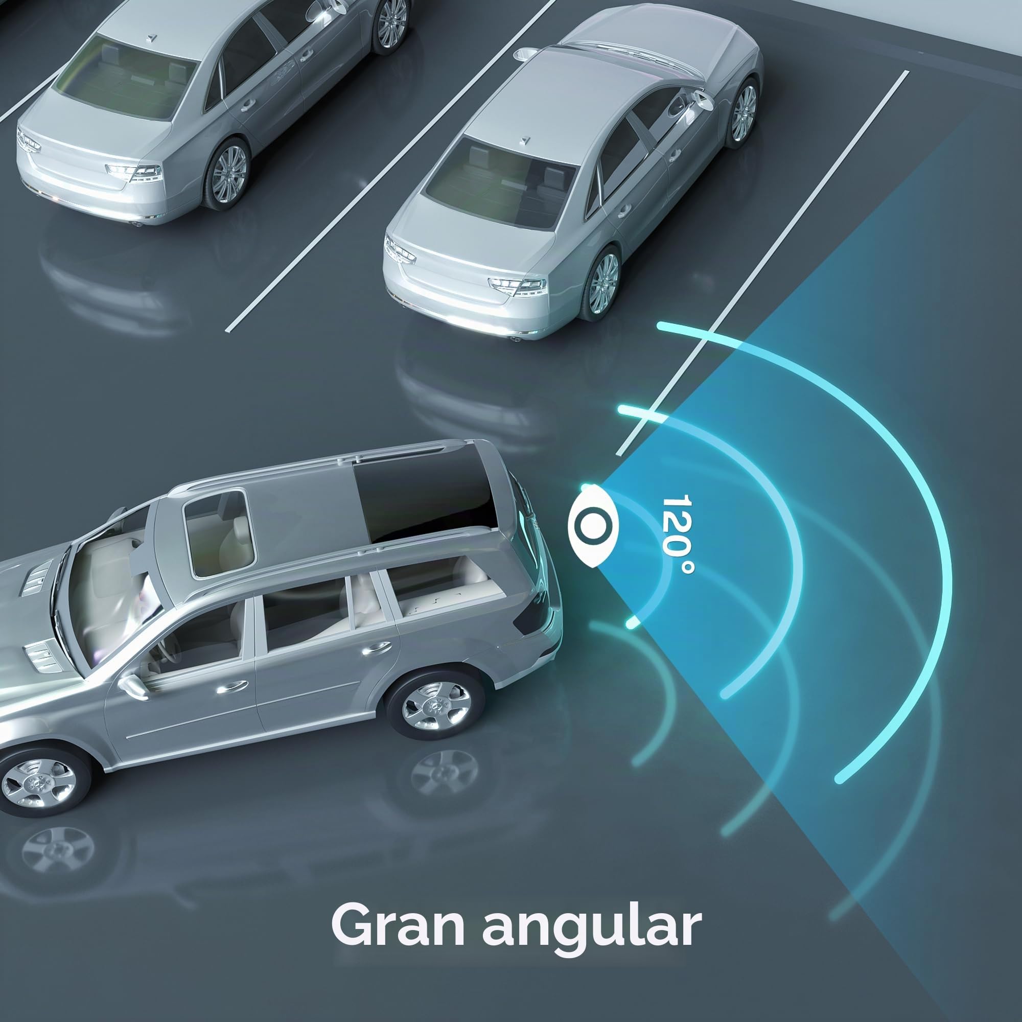 Rimoody Camara Marcha Atrás de Coche 18IR Visión Nocturna sin Línea de Guía sin Cambio de Color, Impermeable, 4 Pines, Conector de Aviación, Cámara de Visión Trasera para Bus/RV/Camión/Remolque 9V-36V