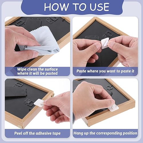 Miniatura 4 de simarro 15 piezas de gancho adhesivo para cuadros, ganchos para colgar cuadros sin clavos, ganchos para cuadros de tablero de espuma, ganchos para