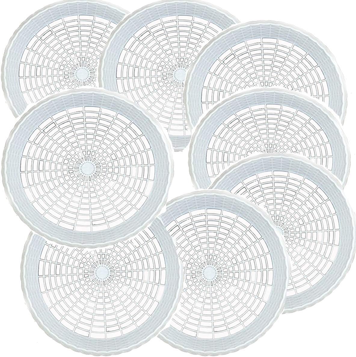 White Maryland 9" Plastic Paper Plate Holders in Count of 8