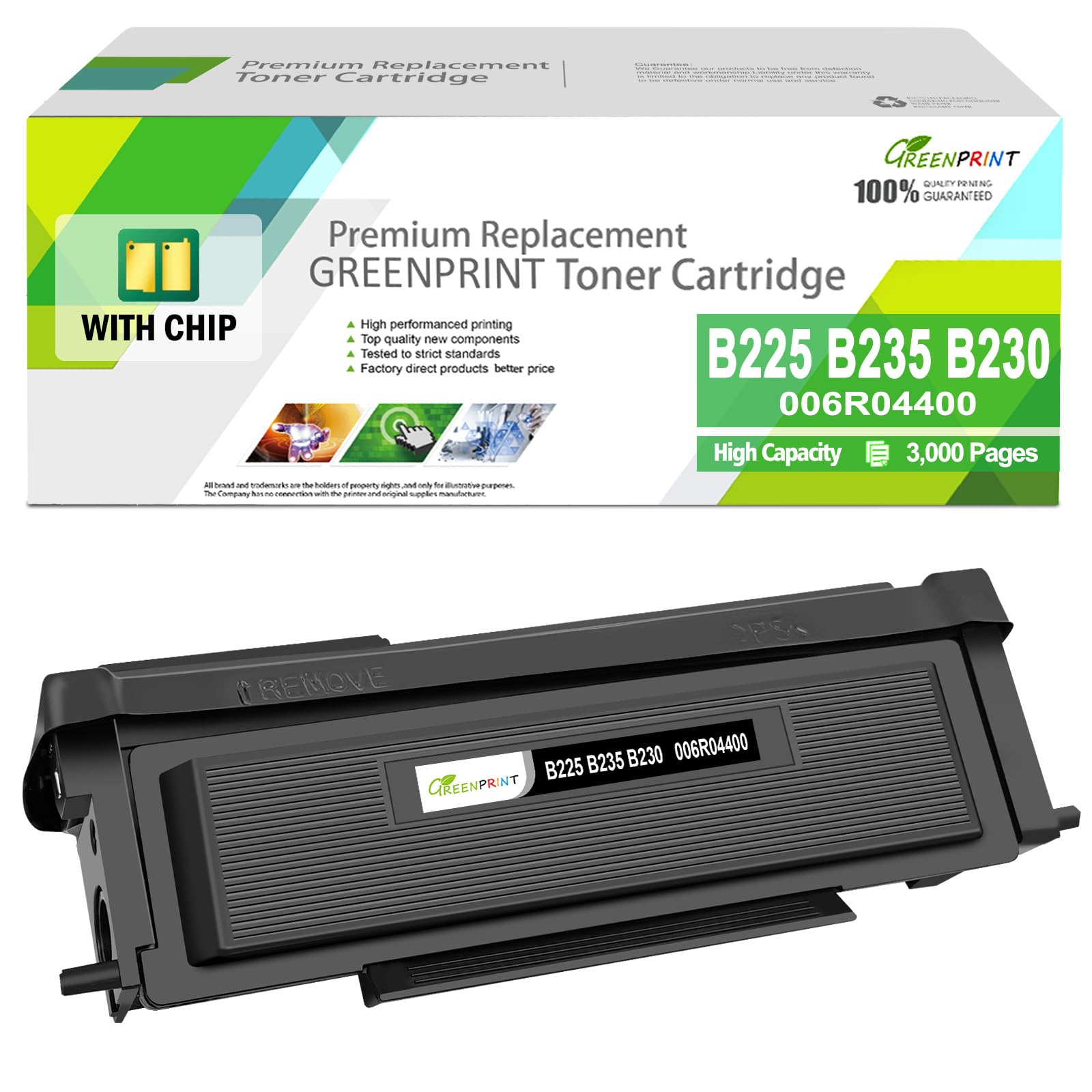 GREENPRINT006R04400 Remanufactured Toner Cartridge B225 B235 B230 High Capacity 3000 Pages for B225 B235 B230 B230dni B225dni B235dni Printers Replace 006R04399 (1 Black)