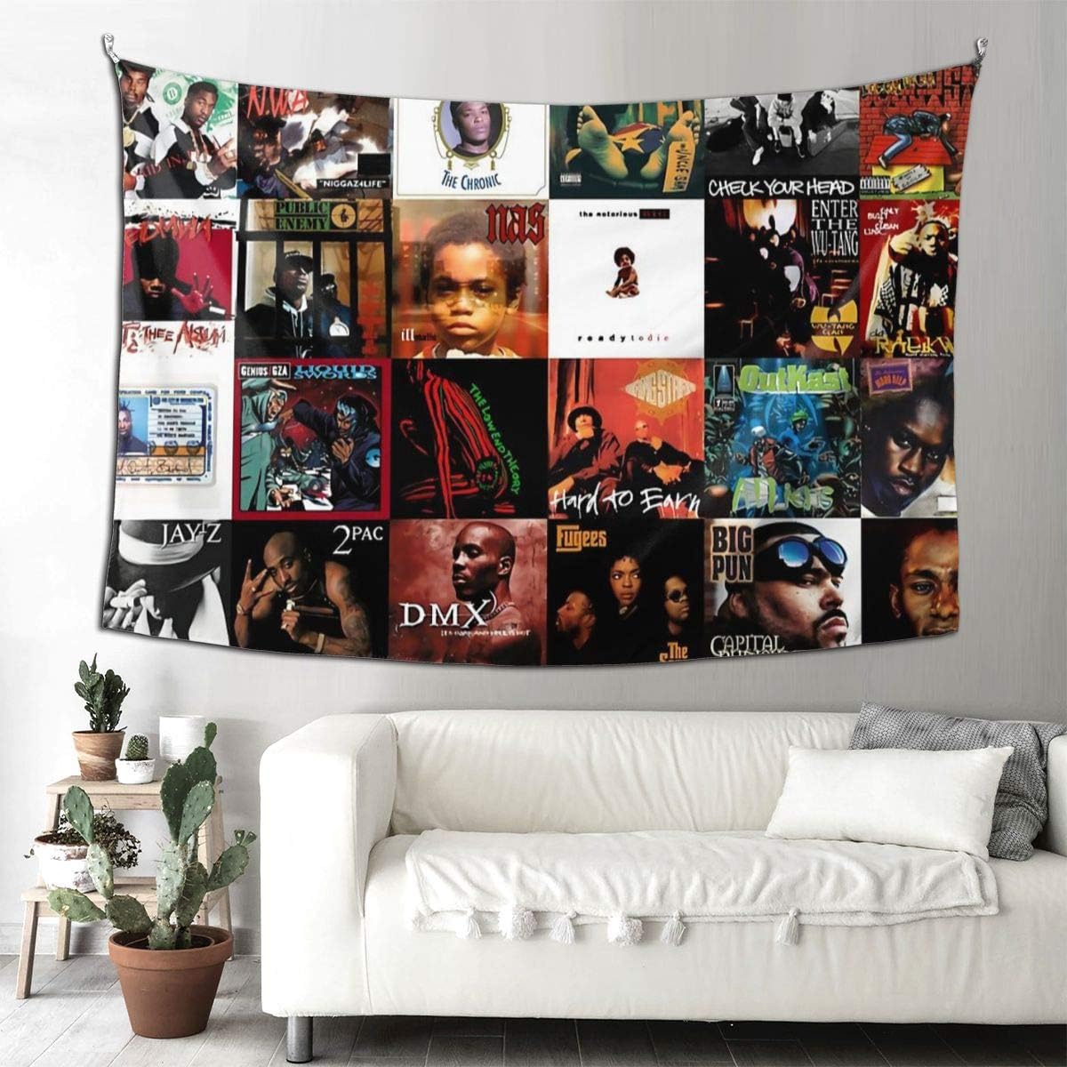 Amazon.co.jp 90'Sヒップホップブティックウォールタペストリーポップアートレトロマイクロマイクロファイバーピーチピーチ家の装飾