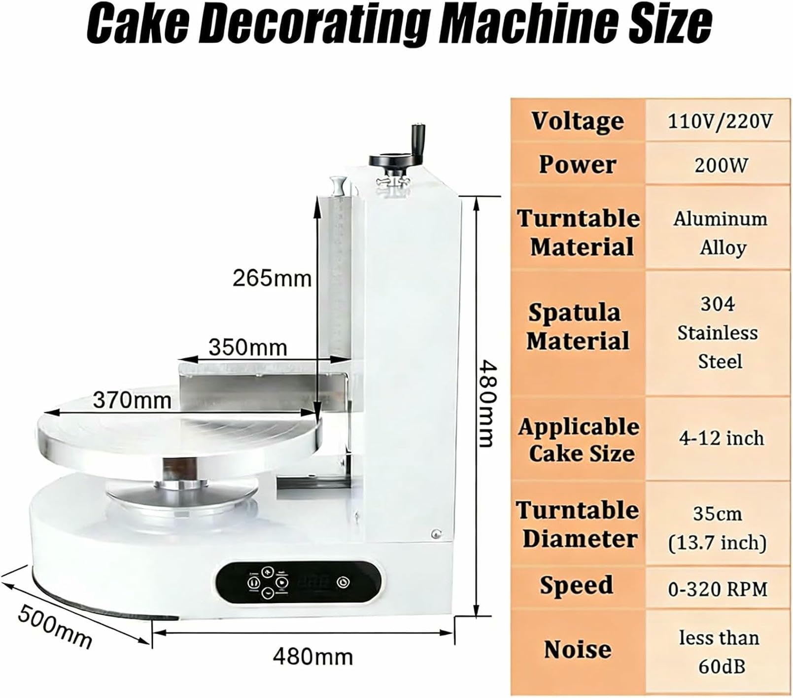 Automatyczna Maszyna Do Lukrowania I Lukrowania Ciast |Elektryczna Maszyna Do Rozprowadzania Kremu I Gładziarka Do Ciast O Średnicy 4-12 Cali, Narzędzie Do Dekorowania Ciast