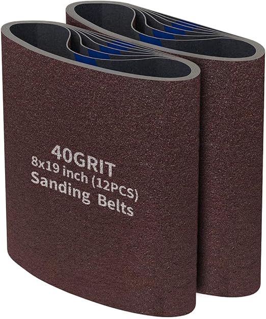 12 Packs 8 x 19 inch 40 Grit Cloth Floor Sanding Belts Ideal for Sanding Commercial and Residential Flooring