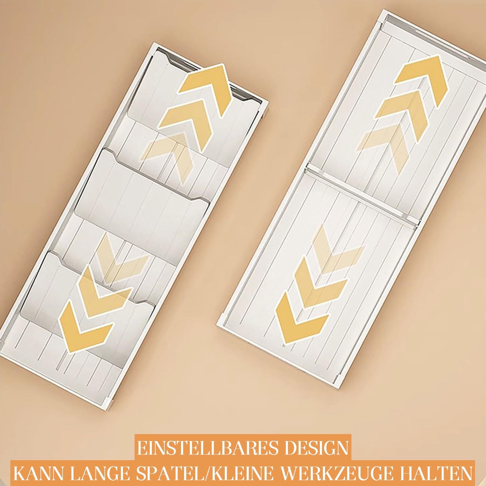 Organisateur de tiroir à Couverts – Plateau à ustensiles en Aluminium avec séparateurs réglables, Insert de tiroir combinable et Personnalisable pour la Cuisine, Rangement Polyvalent pour co