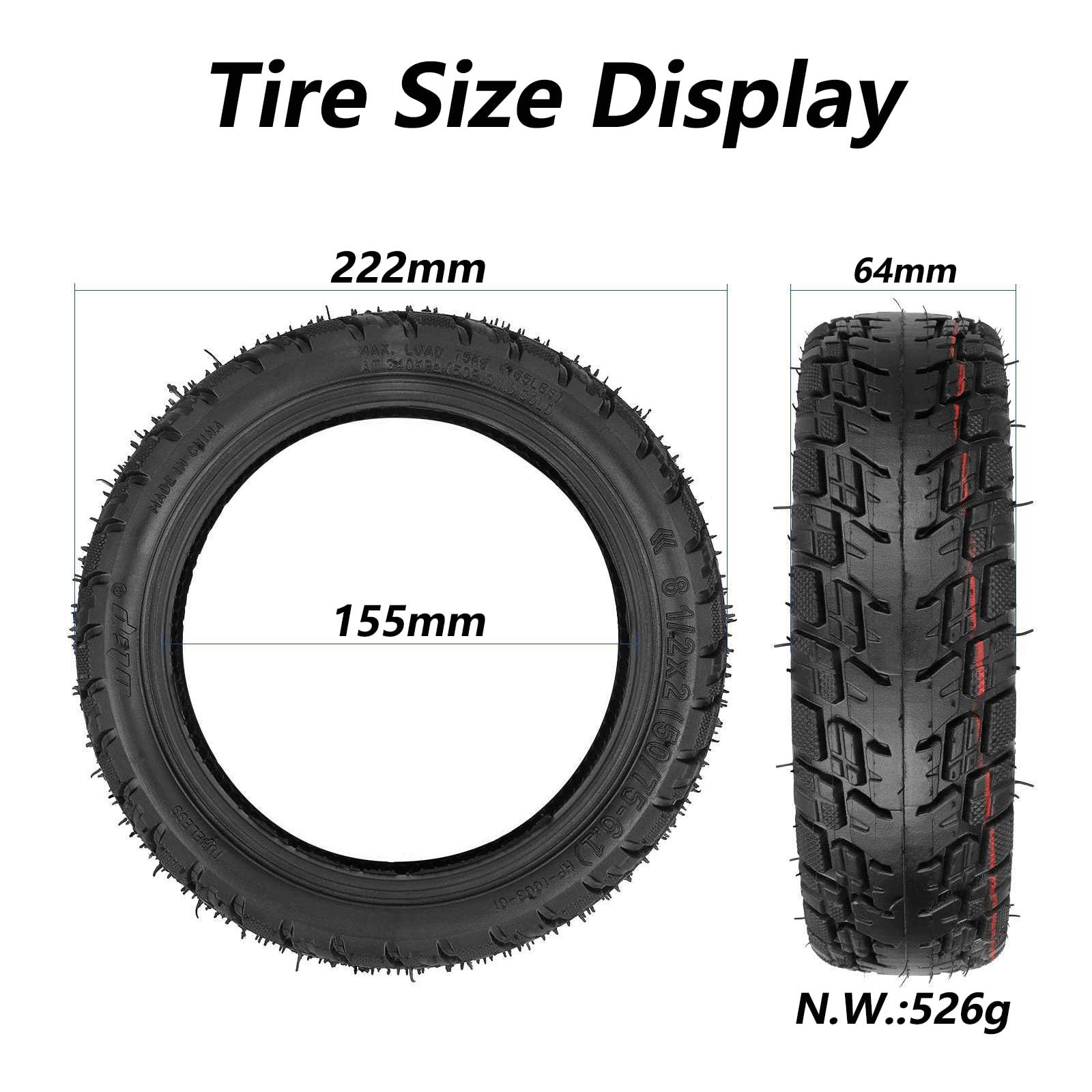 Pneu de Scooter Tout-Terrain sans Chambre à air 50/75-6.1 8 1/2X2 Roues Avant et arrière de Remplacement Pneu sans Chambre à air de 8,5 Pouces pour Scooter de 8,5 Pouces Remplacement sans Chambre à a