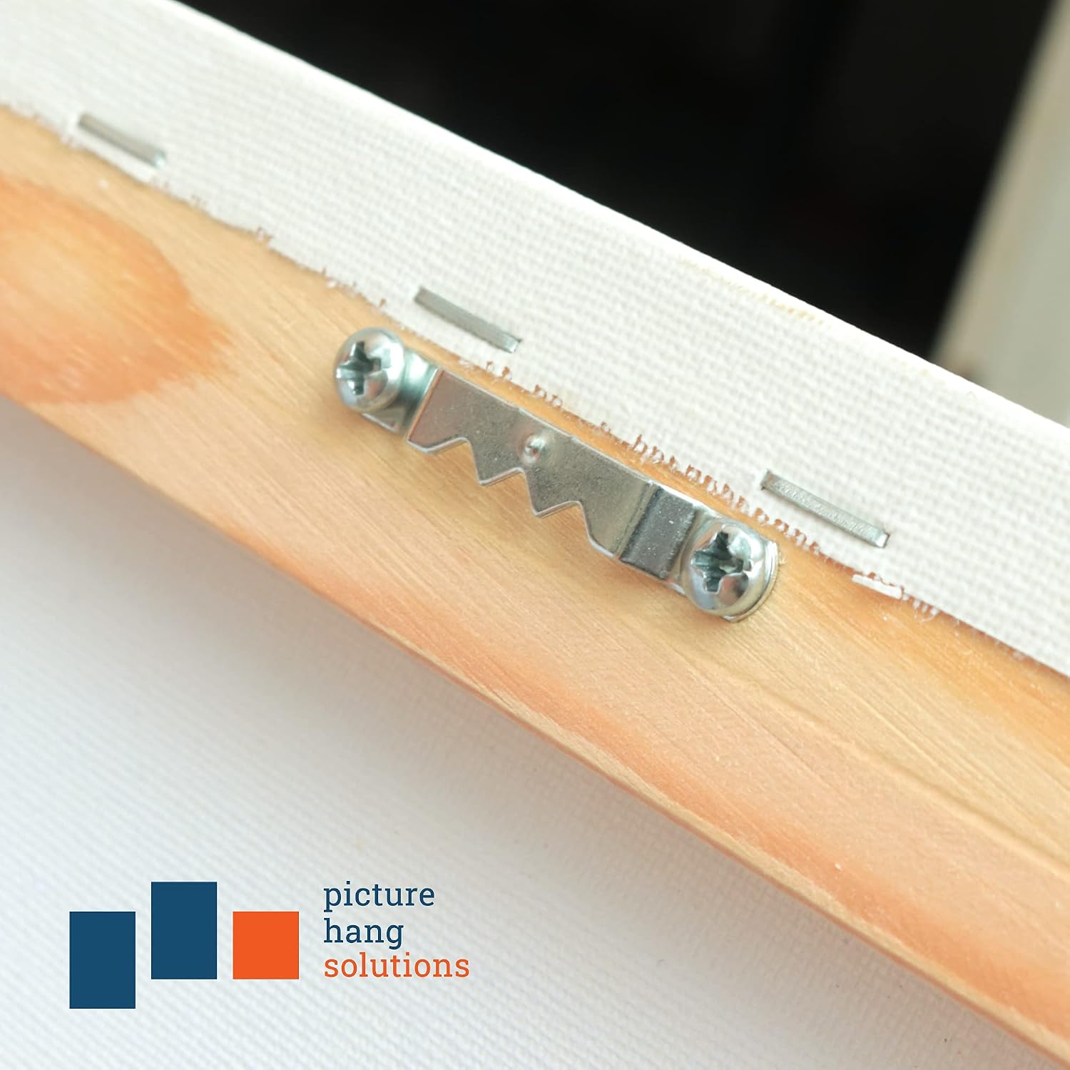 PHS Small Sawtooth Picture Hangers - 100 Pack Picture Frame Hangers with Screws - Easy to Install Canvas Hooks for Hanging - Supports up to 7 lbs