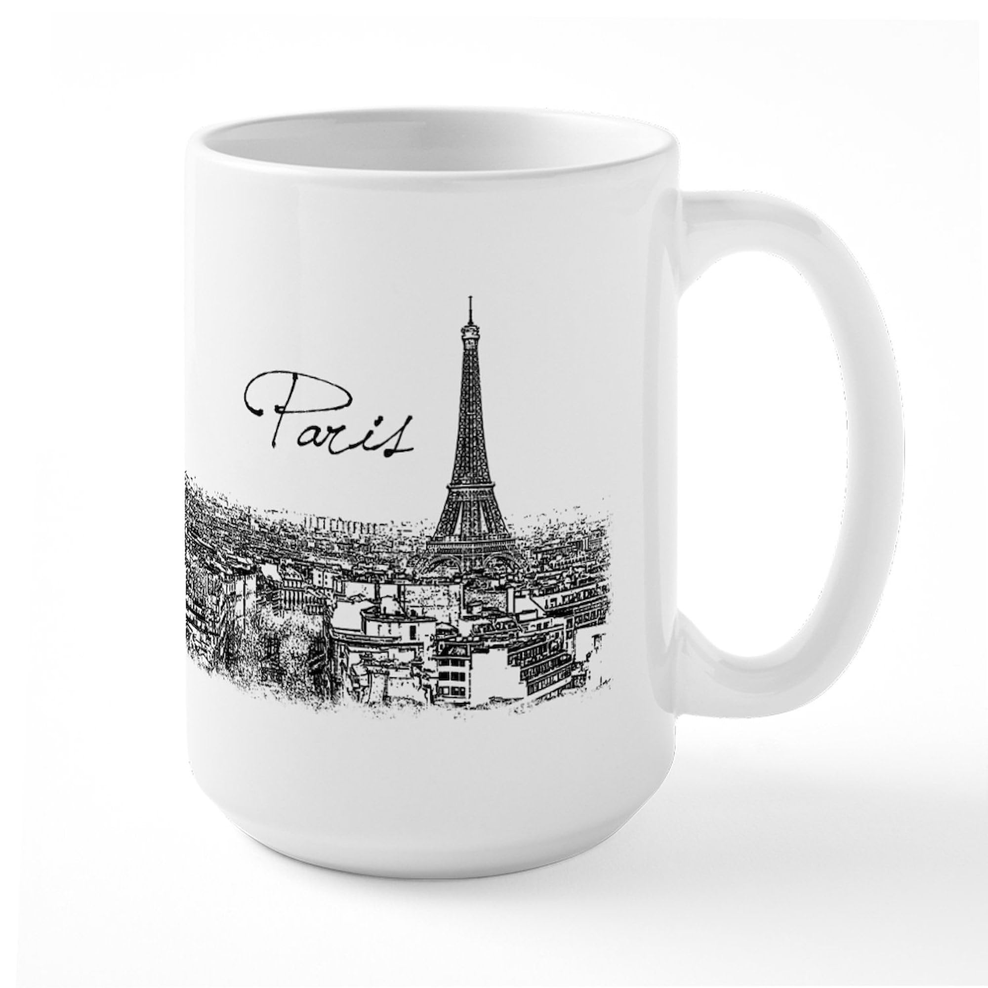 CafePress Paris Large Mug (Tour Eiffel) 15 oz (444 ml) Ceramic Coffee Mug