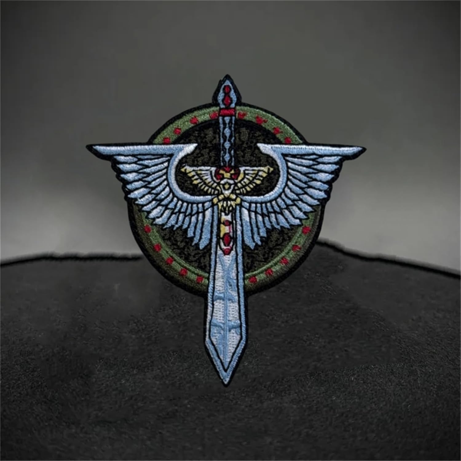 Wing Sword Embroidered Tactical Morale Patch, Hook & Loop 8x9cm for Vest image 4