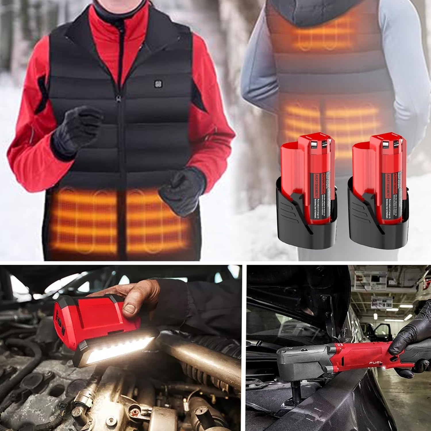 2 Pack 12V 3500mAh Battery Compatible wit Milwaukee 12V Battery and Charger Kit 48-11-2411 48-11-2420 48-11-2401 48-11-2402 48-11-2401(Not Made in Milwaukee)